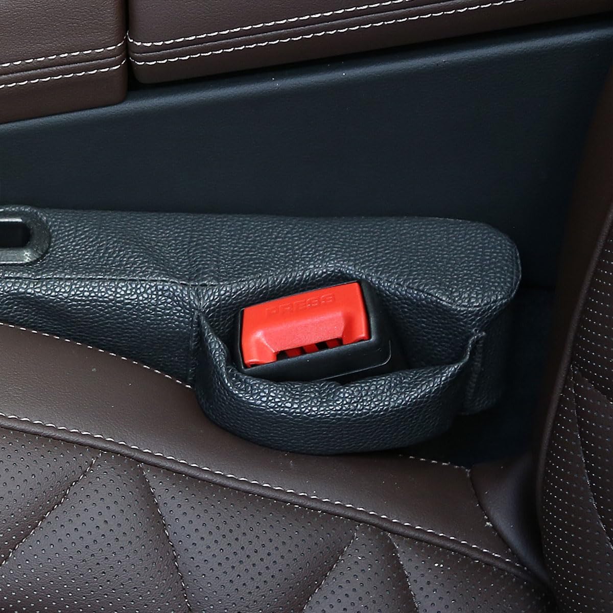 2 Pack Car Seat Gap Filler with Storage Box,Car Console Gap Filler,Fill the Gap Between Seat and Console,Prevent Things from Dropping,Convenient to Storage Keys and Phone(Black2)