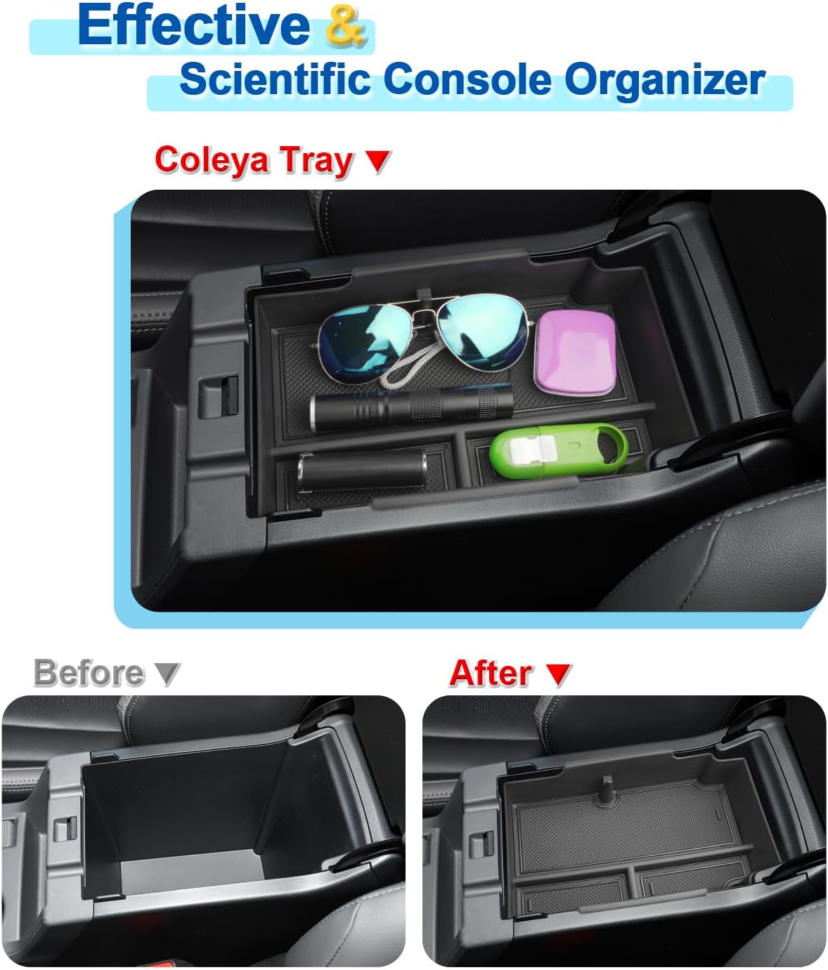 2024 2025 2026 Crosstrek Center Console Organizer for Subaru Crosstrek (Base/Premium/Sport/Limited/Wilderness), Durable ABS Console Tray Insert 2026 Crosstrek&Impreza Accessories (Black)