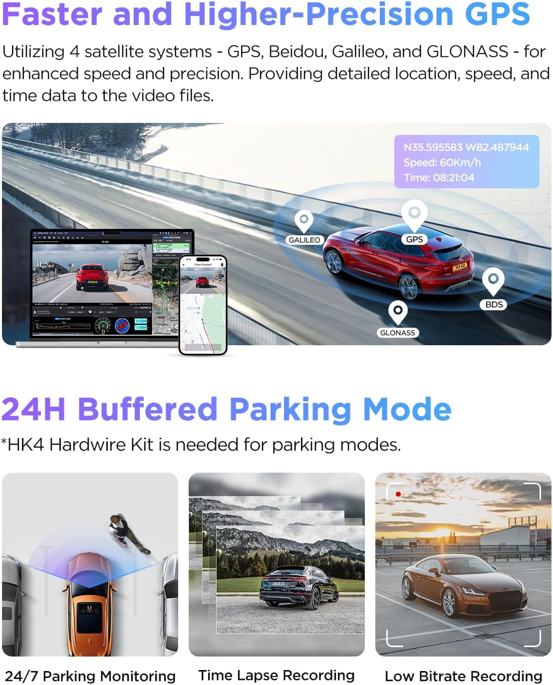 VIOFO A229 Pro 4K HDR Dash Cam Front and Rear, Dual STARVIS 2 Sensors