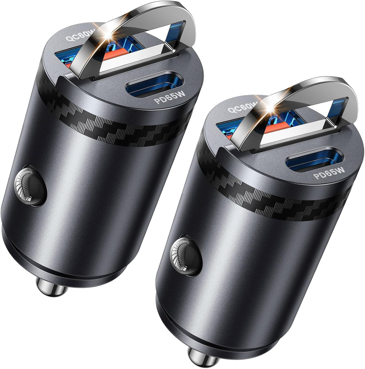 【Upgraded】 2-Pack 125W Fast Car Charger, Mini Flush Fit USB C Car Adapter