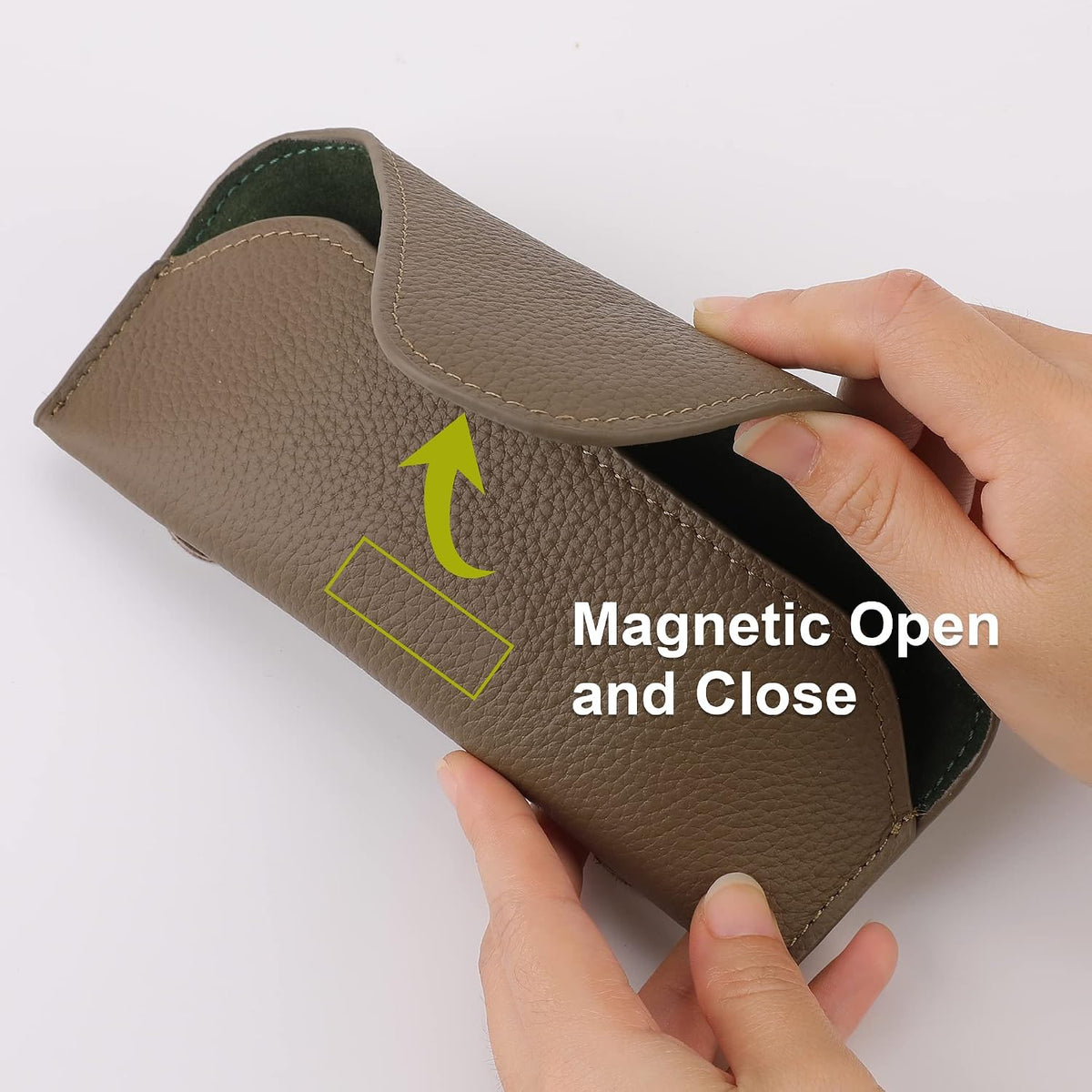 Magnetic Sunglass Holder for Car Visor, Leather Car Glasses Holder