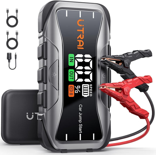 UTRAI 8000A 12V Car Jumper Starter Portable, 27000mAh 65W Fast Charging