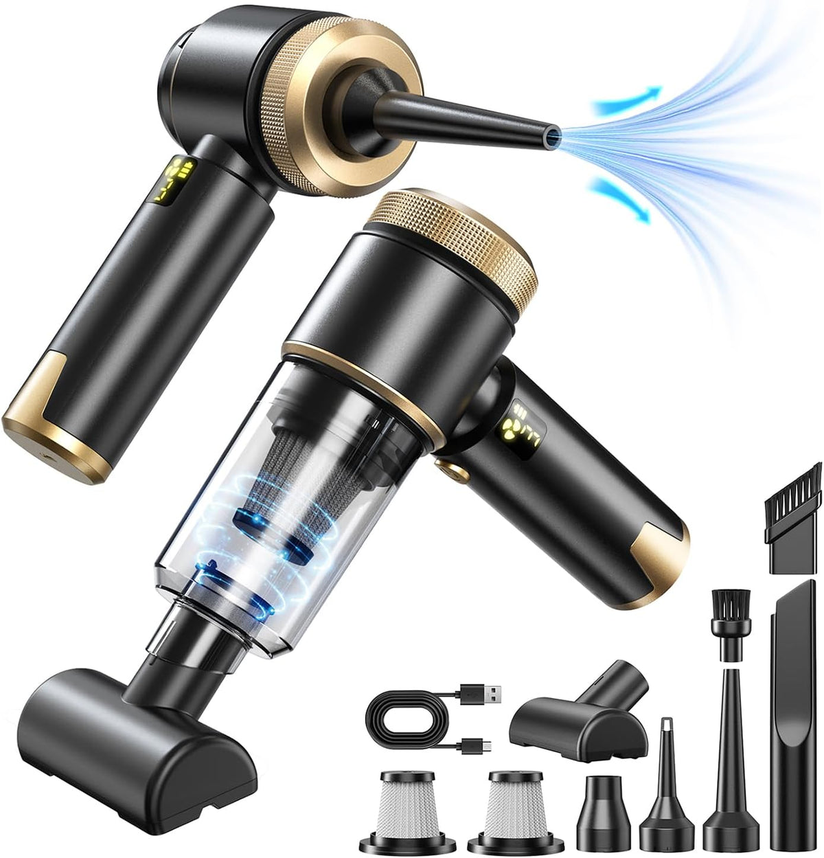Car Vacuum, 20000PA Powerful Suction 6000mAh up to 40 Minutes Black