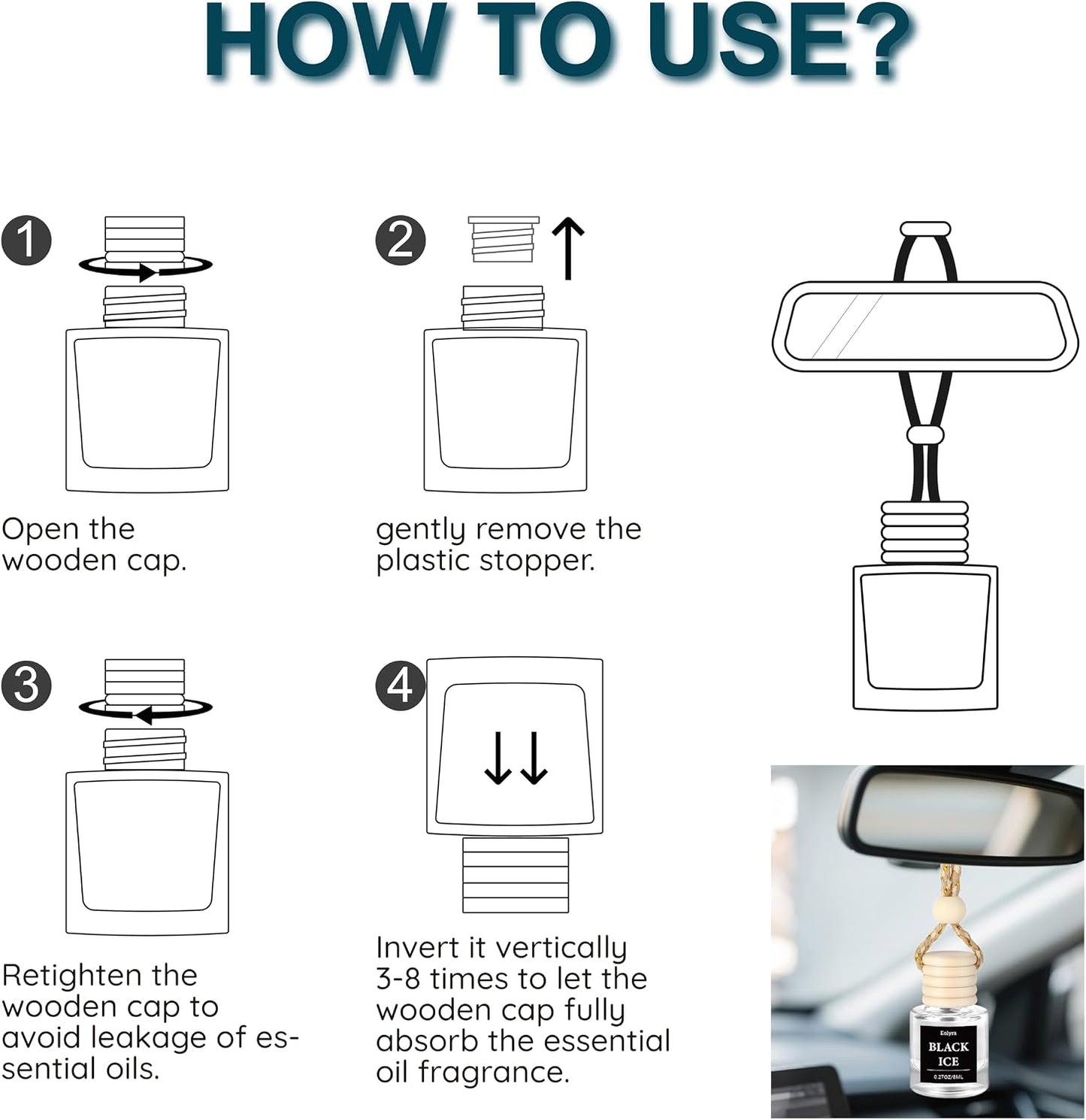 Hanging Car Air Freshener (Pack of 3) : Luxury Car Perfume for Women Men | Cute & Reusable Bottle with 45+ Days Long-Lasting Fragrance Oil Diffuser, Volcano