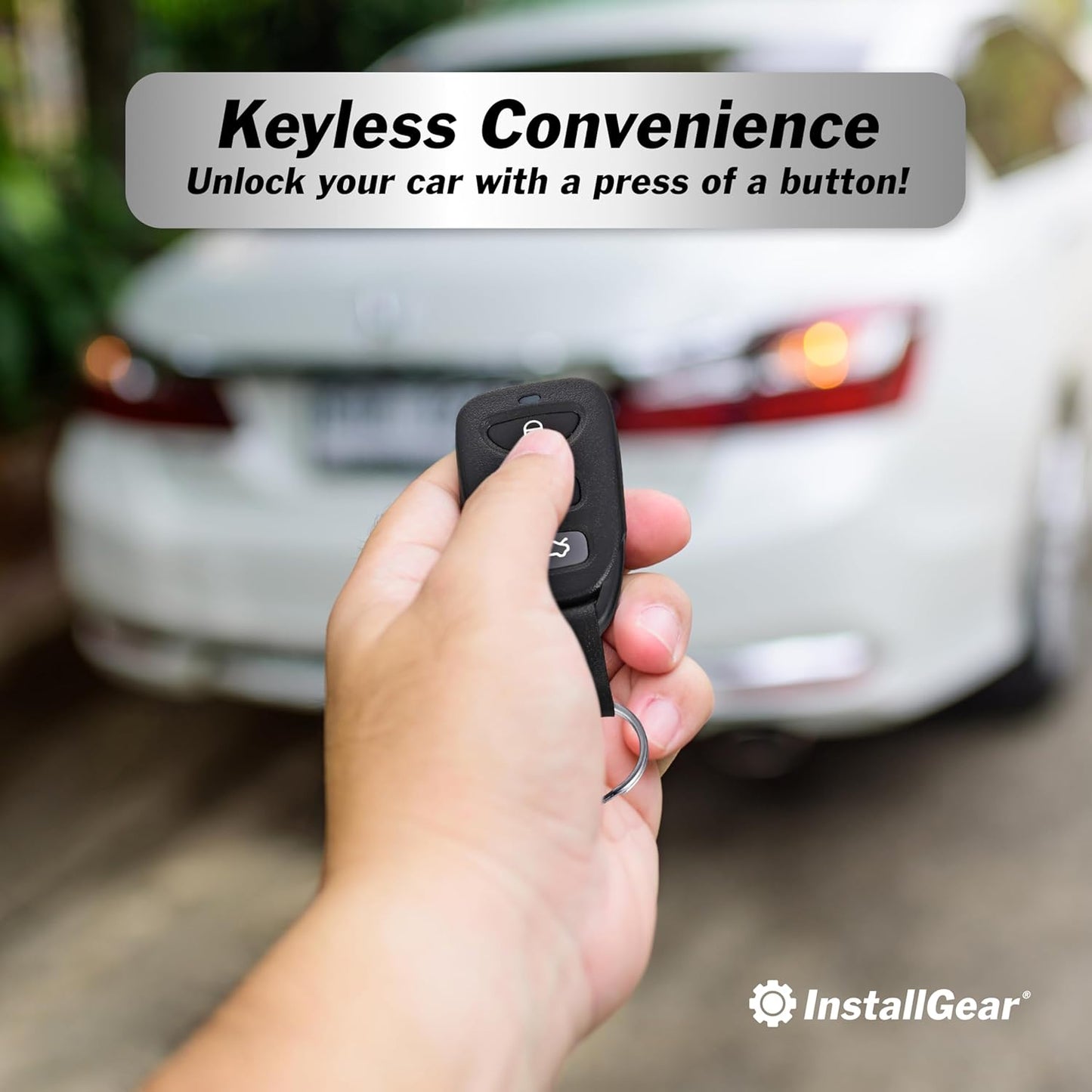 InstallGear Keyless Entry System with Two 3-Button Remotes and 4 Door Actuators - Central Locking System for Car, Auto, Truck - Power Lock Kit