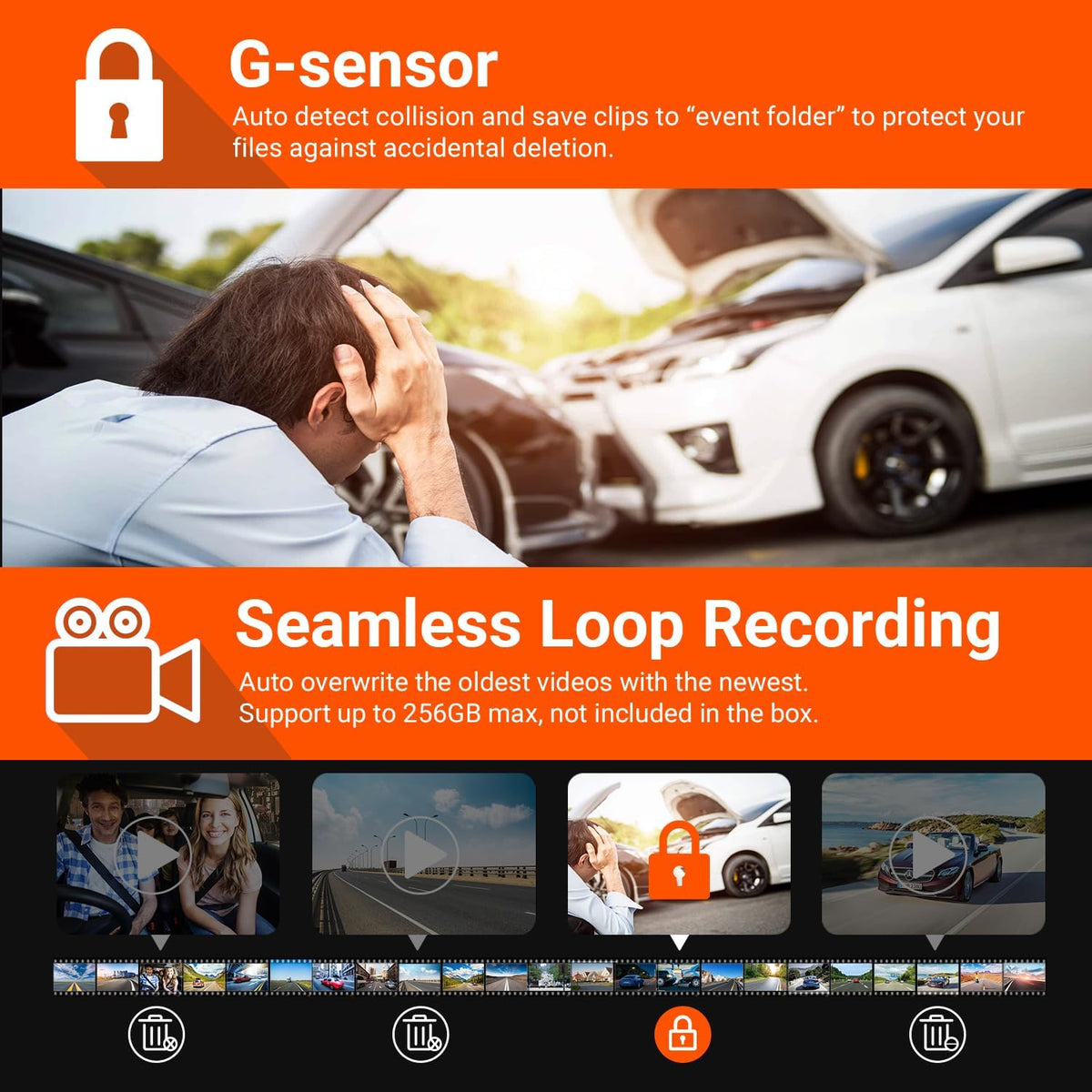 VANTRUE N4 3 Channel Dash Cam Front Inside Rear