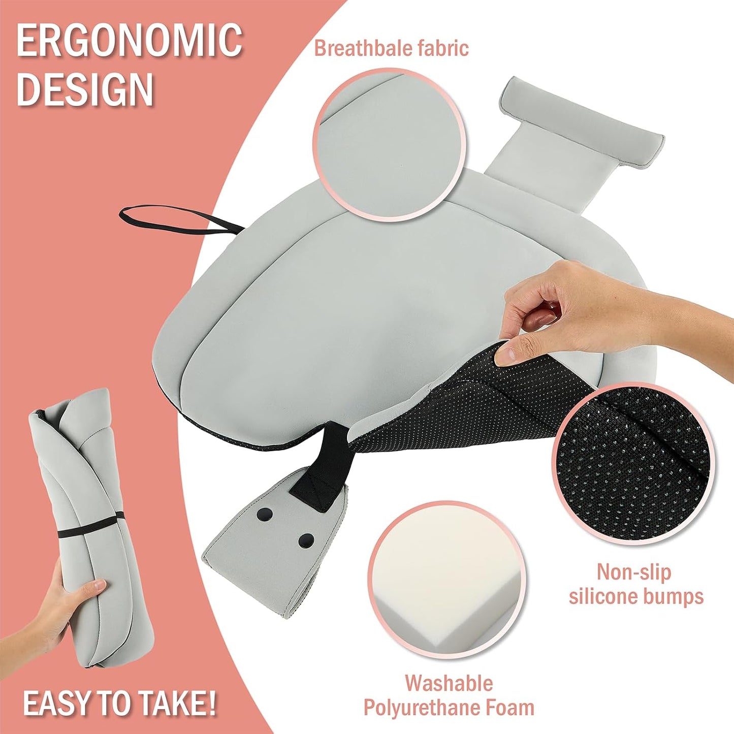 Car Seat Cushion for Pregnancy, Integrated Abdominal Pad, Elastic Breathable Fabric Reduce Belly Compression, Enhance Driving and Traveling Comfort