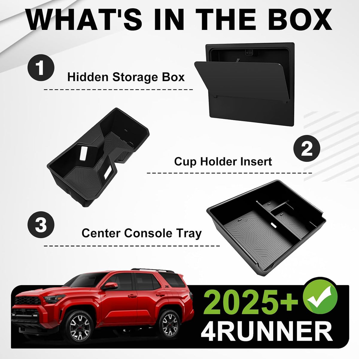 Muslogy 3PCS Console Organizer for 20252026 Toyota 4Runner Accessories