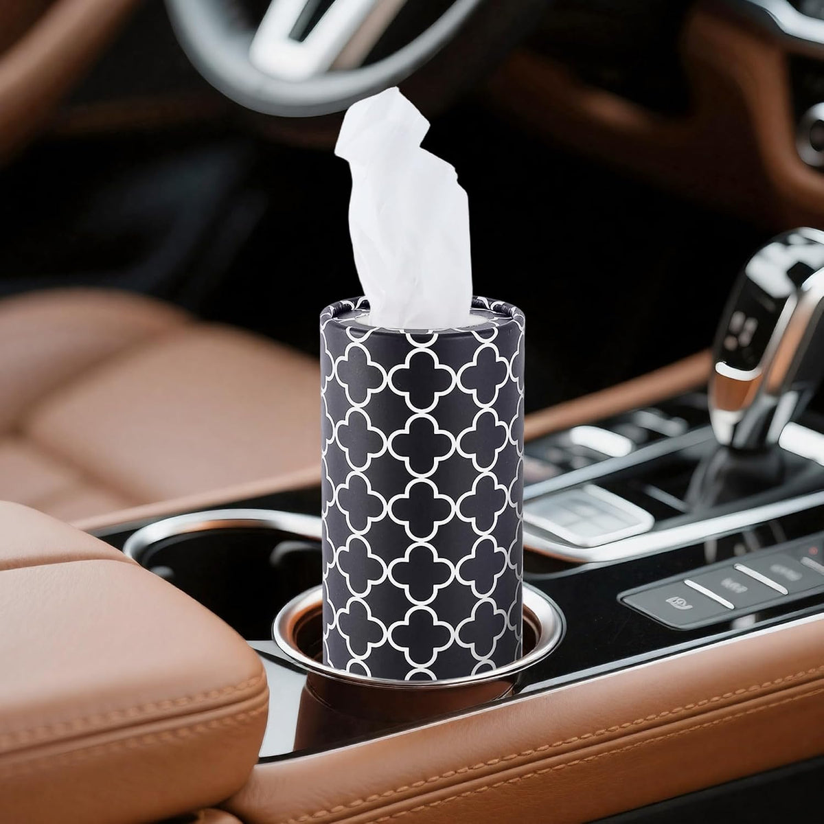 8 Pack Geometric Car Tissue Cylinders, 2-Ply 50 Count