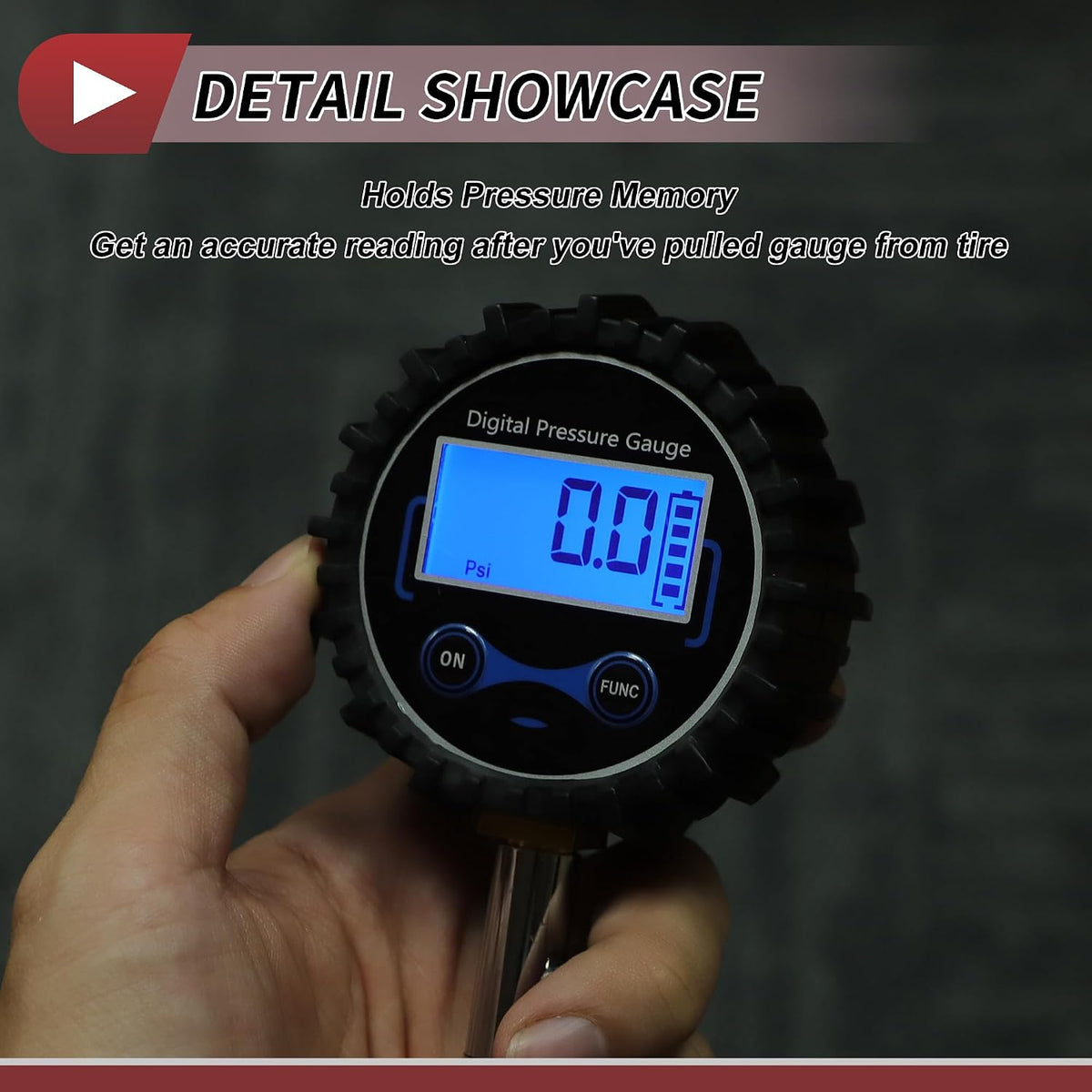 1 Set Universal Digital Tire Pressure Gauge W/Tire Cap 0-200PSI Digital Air Pressure Meter for Cars