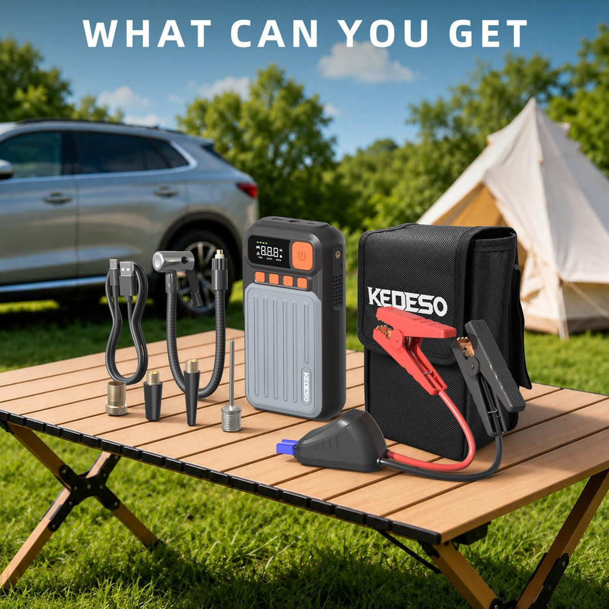 Car Jump Starter with Air Compressor Battery Jumper Starter Portable