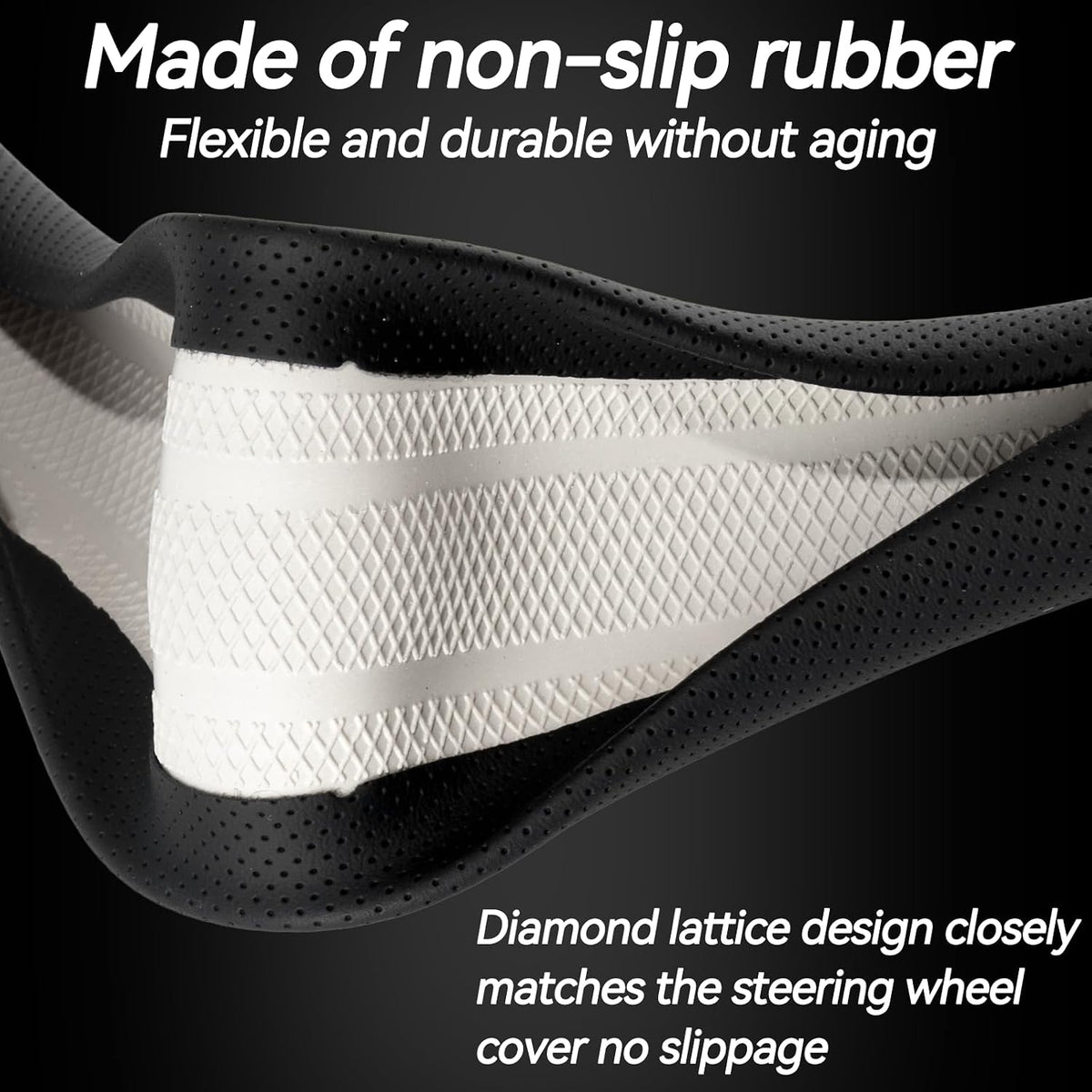 Car Steering Wheel Cover, Non-Slip Leather Protector