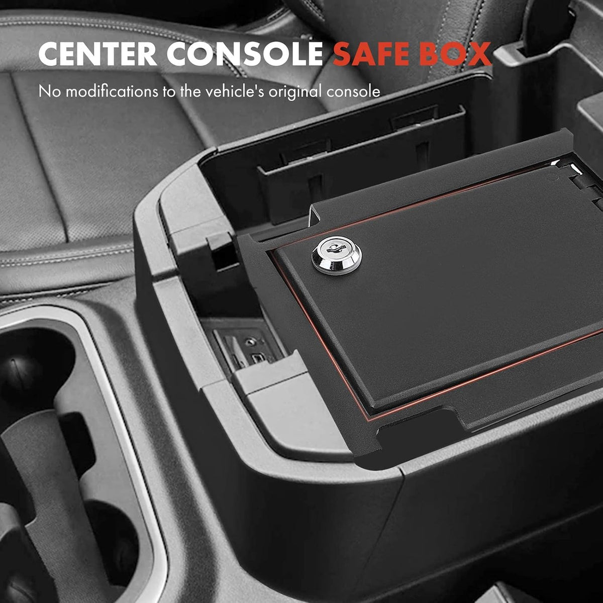 A-Premium Center Console Safe Box with 2 Keys Compatible with Ford