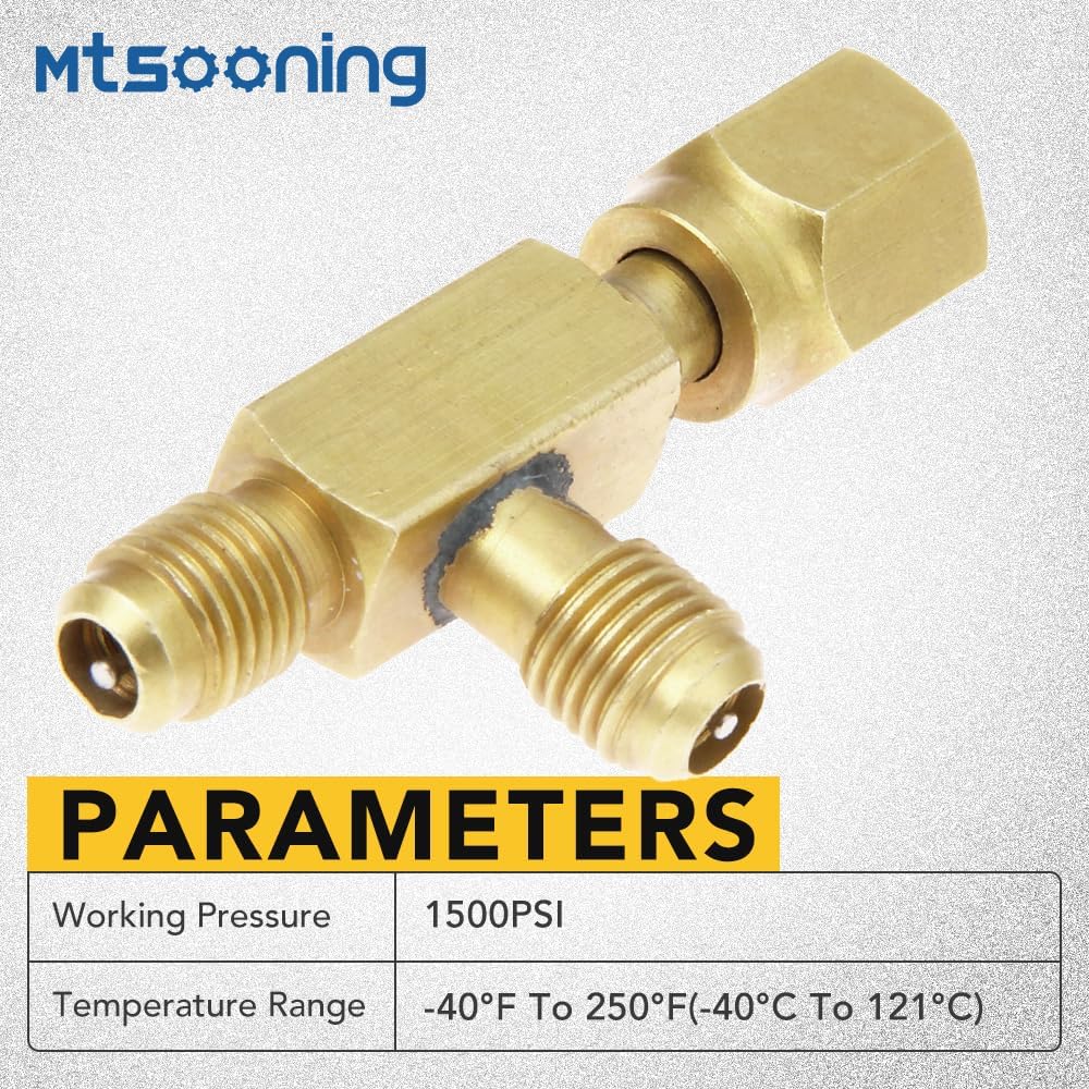 2 Pcs Quick Coupler Access Tee, 1/4'' Valves Core Tee Adapter with Swivel Connector Replacement for Gauge Deep Vacuum Pump Manifold