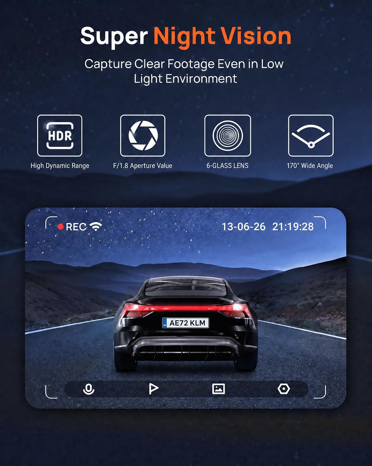 2K Dash Cam Front Camera for Car