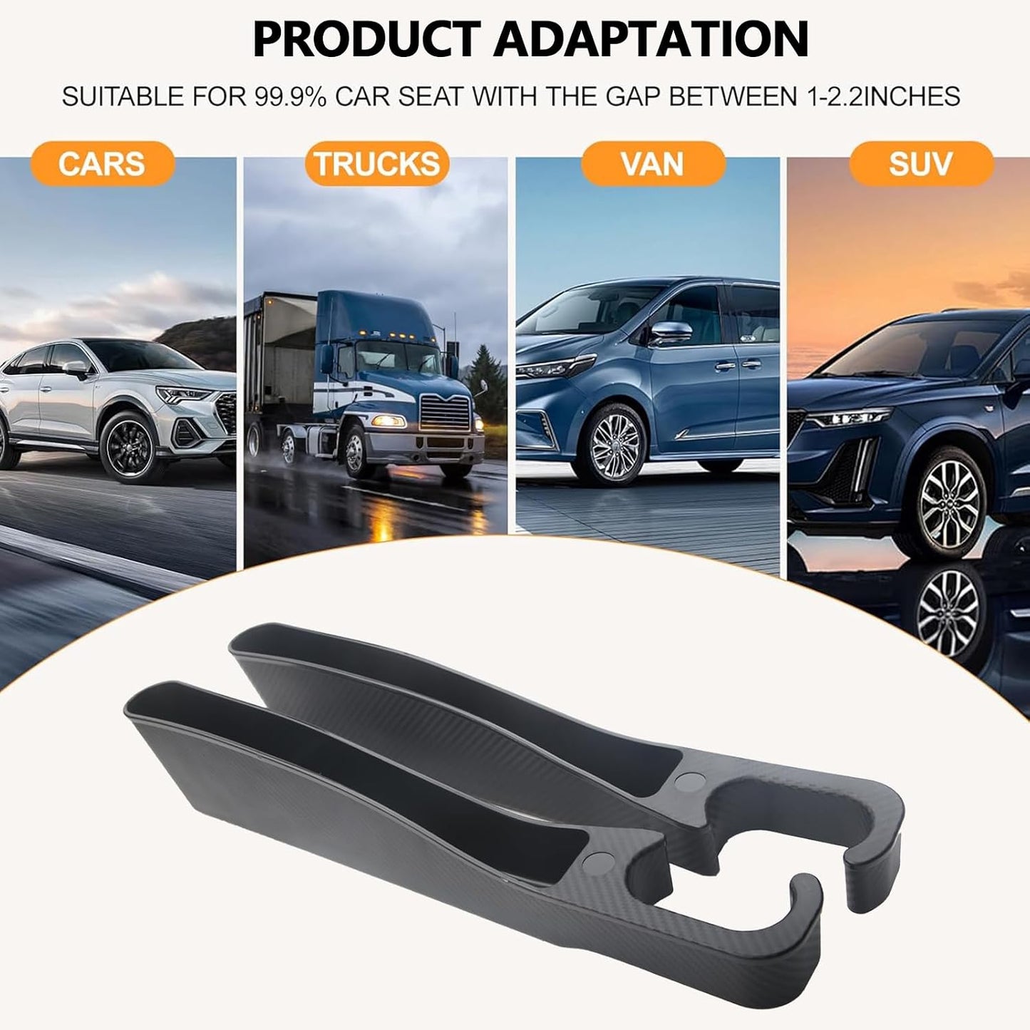 Car Seat Gap Filler Set of 2,Seat Gap Organizer, No Drop Seat Guard,Car Seat Accessories,Drop seat Gap fillers Between Seat and Console Stop Things from Dropping