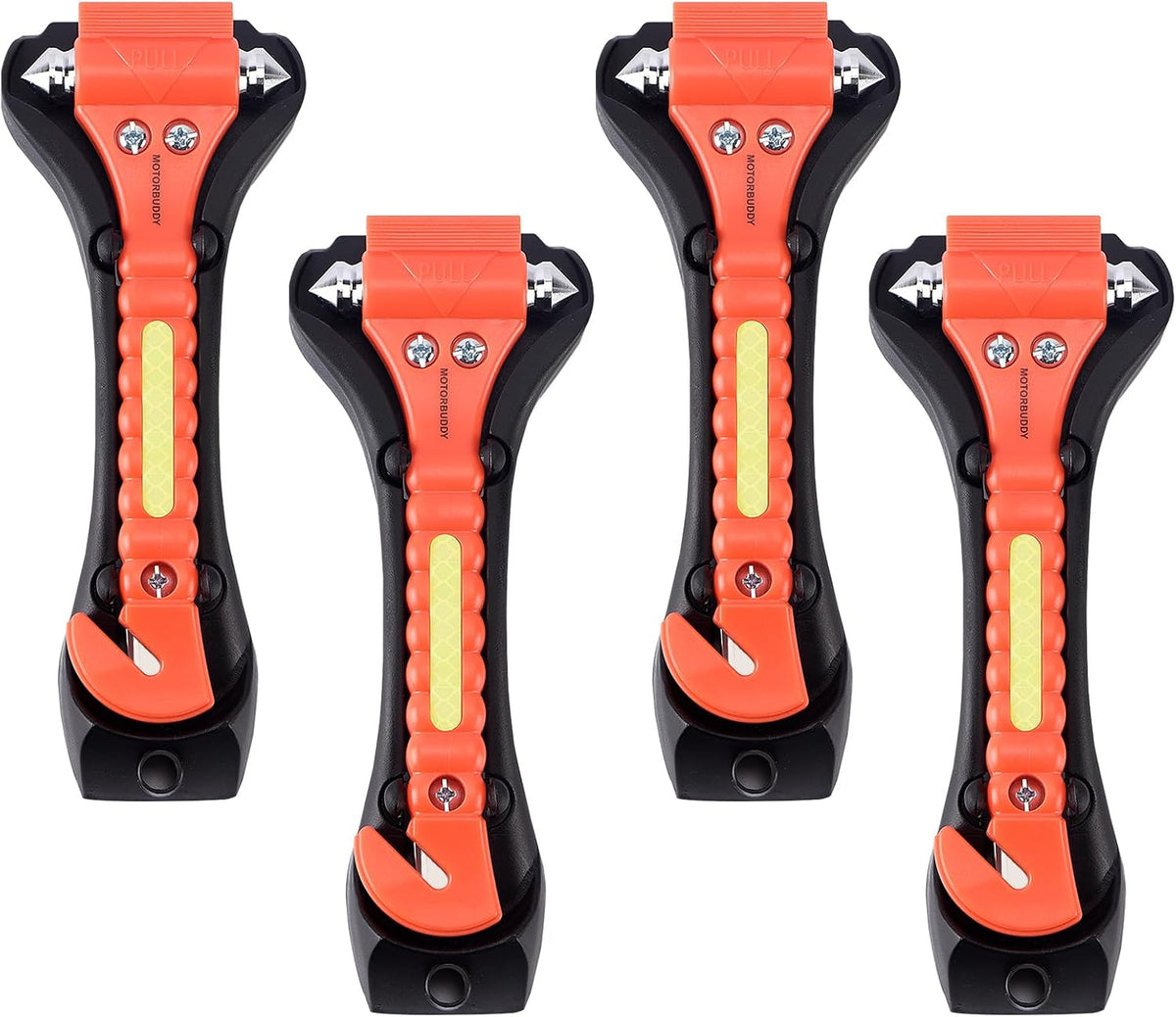 MOTORBUDDY 4-Pack Emergency Escape Hammer Seat Belt Cutter,Auto Car Safety Hammer with Window Glass Breaker，Escape Tool for Car Accidents