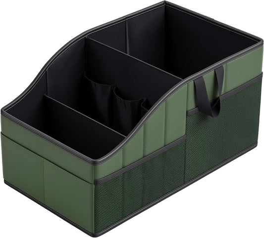 WHHMK Sturdy Leather Car Storage Support Up to 33 LB of Weight, Green