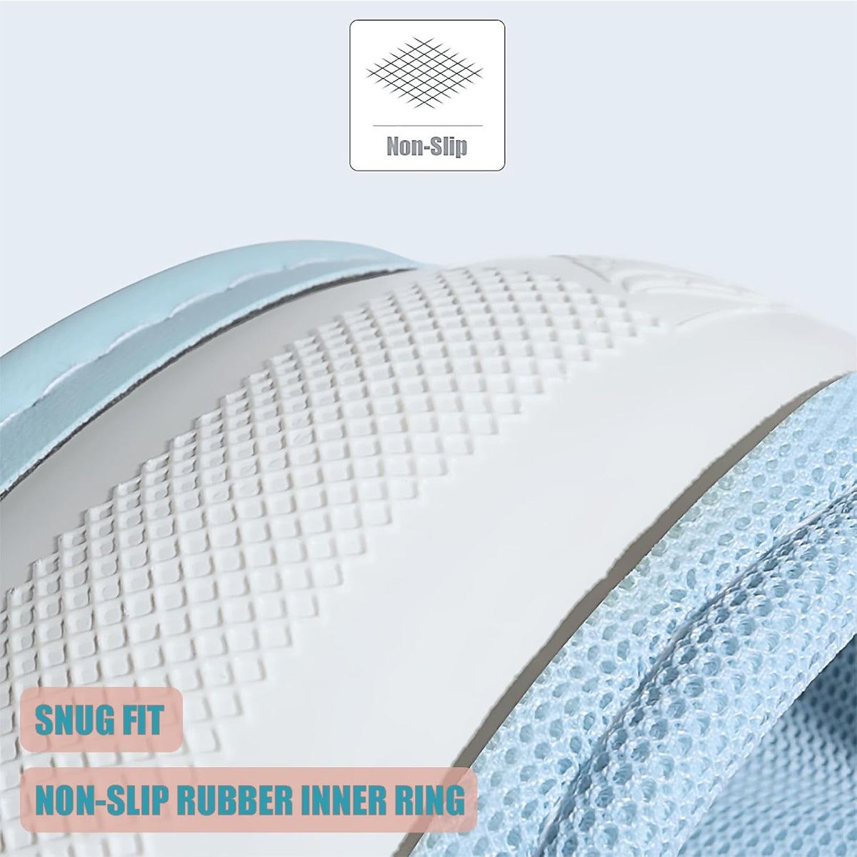 Nappa Leather Ice Silk Fabric Blue Steering Wheel Cover