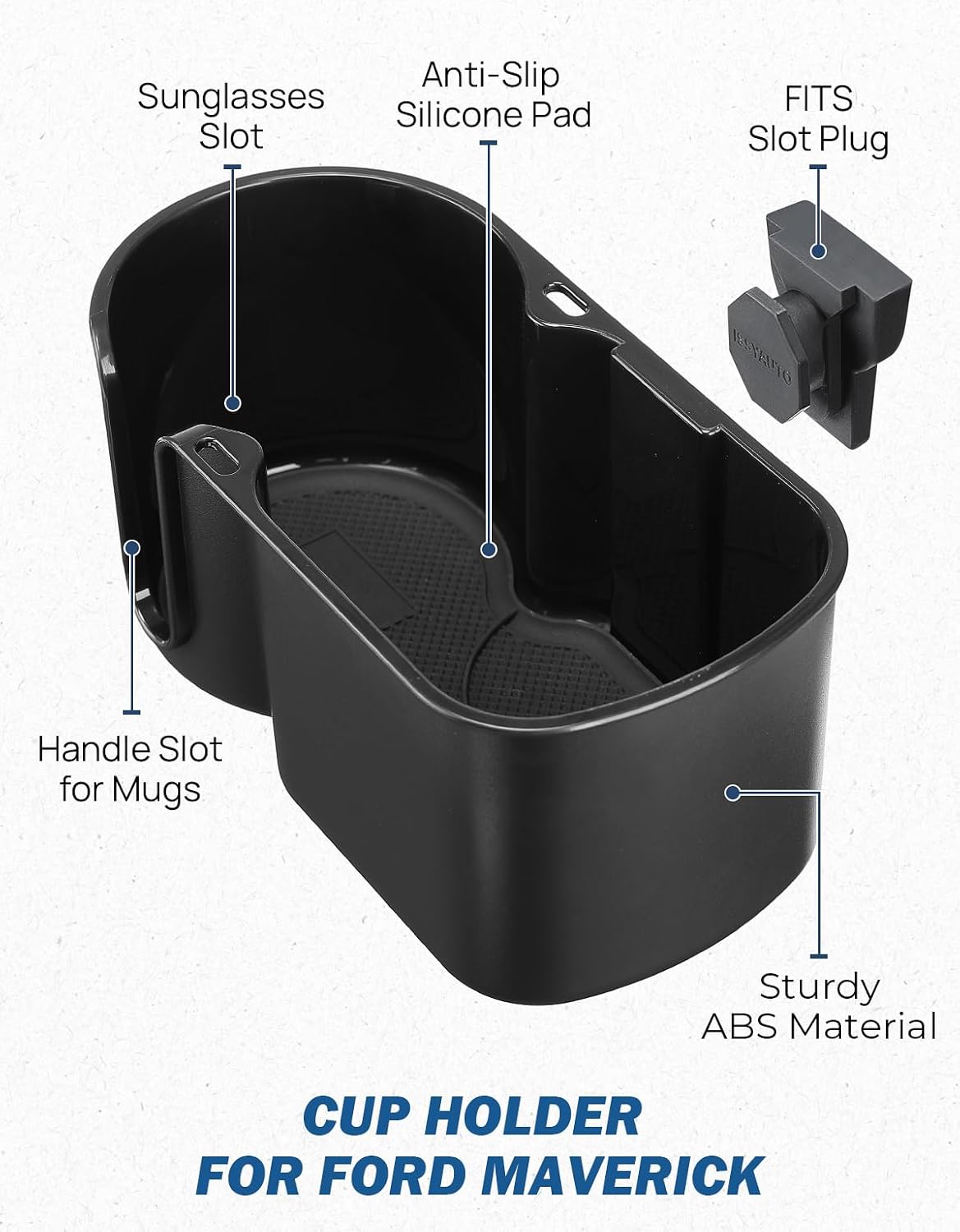 JOYTUTUS Cup Holder Compatible with Ford Maverick 2022-2025 2026 Rear Seat Cup Holder Organizer FIT Insert Expander, Hold 18-32 oz Bottle and Mugs