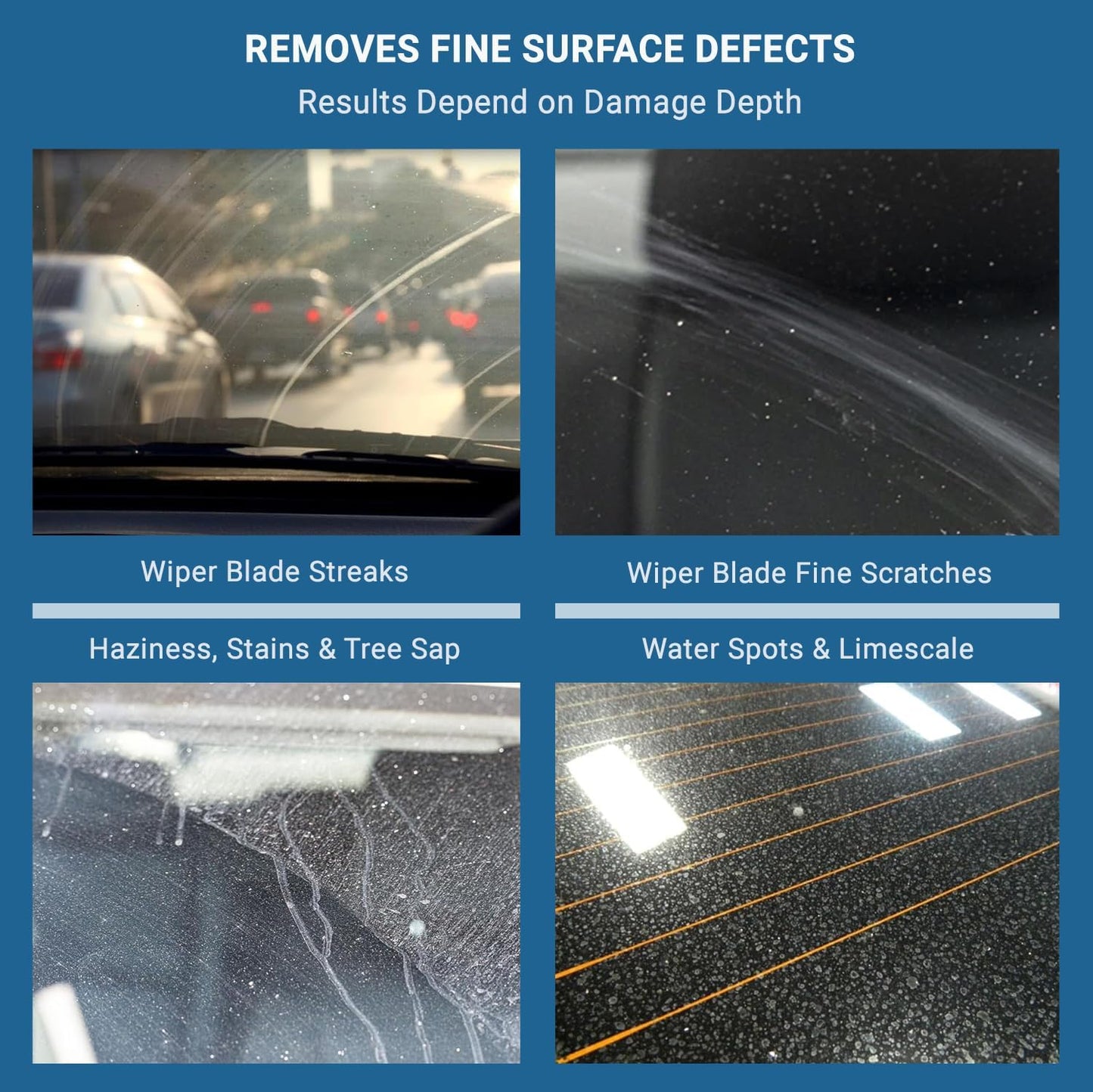 GLASS POLISH DIY 3” (75mm) Windshield Polishing Kit for Car Glass Restoration, Remove Wiper Blade Damage, Fine Scratches, Haziness, and Water Spots, Restore Glass Clarity and Shine