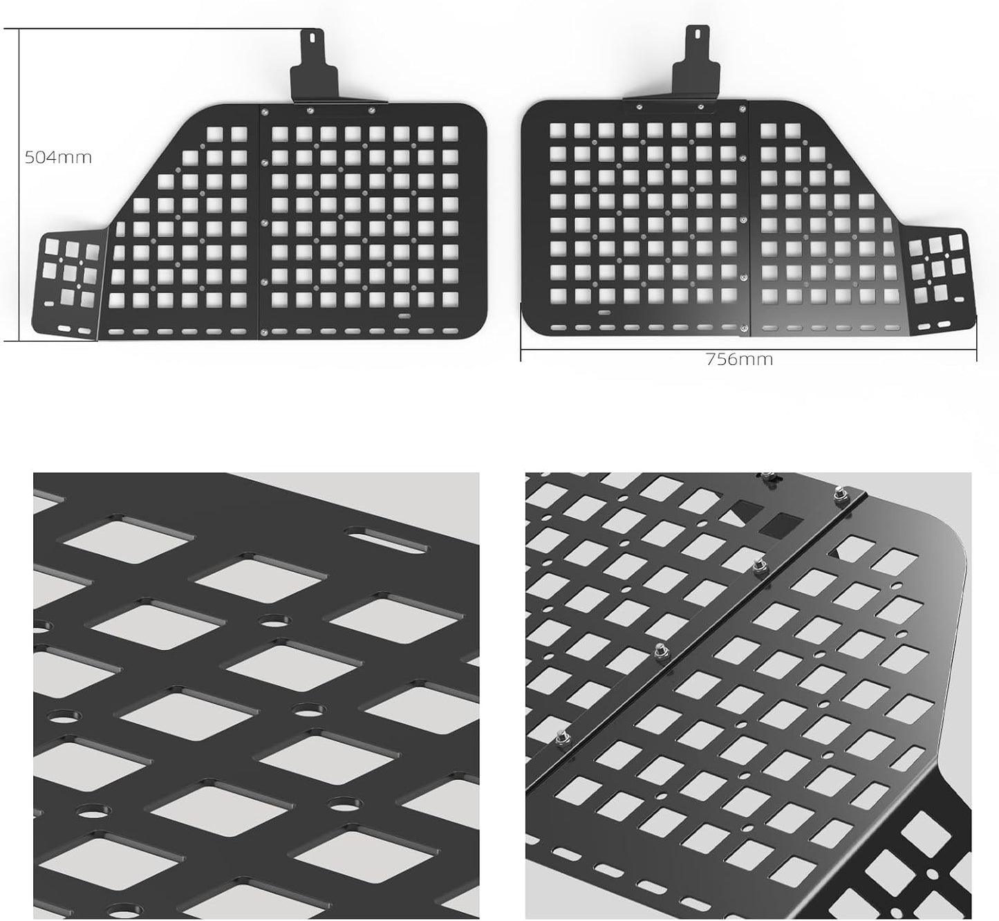 Bevinsee Rear Window Modular Panel Steel, Modular Storage Panel System, Compatible with Toyota 4Runner 2010-2024, Replaced 64740-35120-C0, 5th Gen 4Runner Accessories