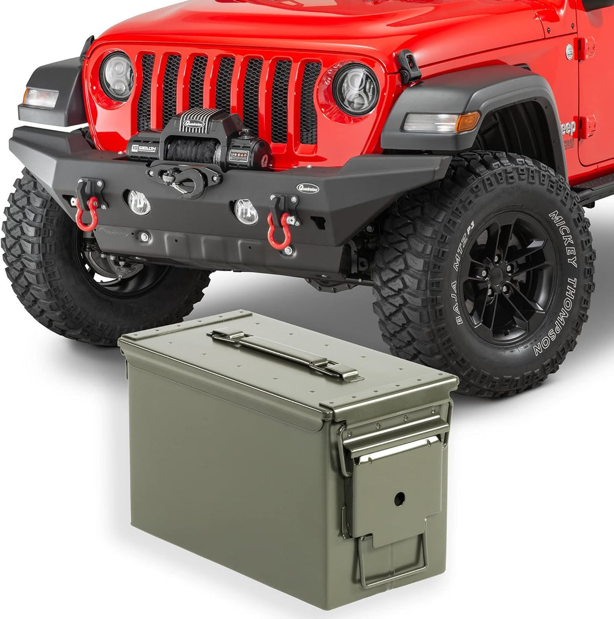 Quadratec 7.62mm Ammo Can, Black - Waterproof Ammo Box - Steel Ammo Storage Case - Fits Jeep Wrangler CJ YJ TJ JK JL & Gladiator JT - Overlanding, Tools, First Aid & Tow Recovery Gear Storage