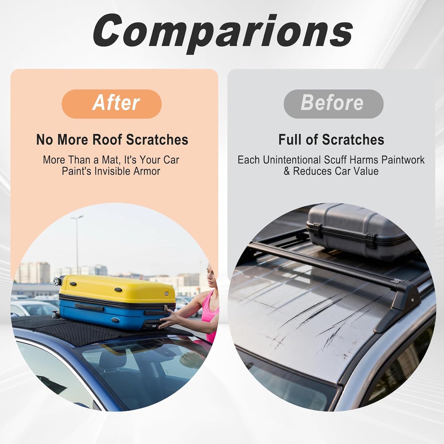 Roof Rack Pads, Universal Non-Slip Car Roof Mat, All Weather Protective Liner for Cargo Bags Protective Mat, Scratch Prevention, Fit Most Vehicles (47.24" x 39.37 ")