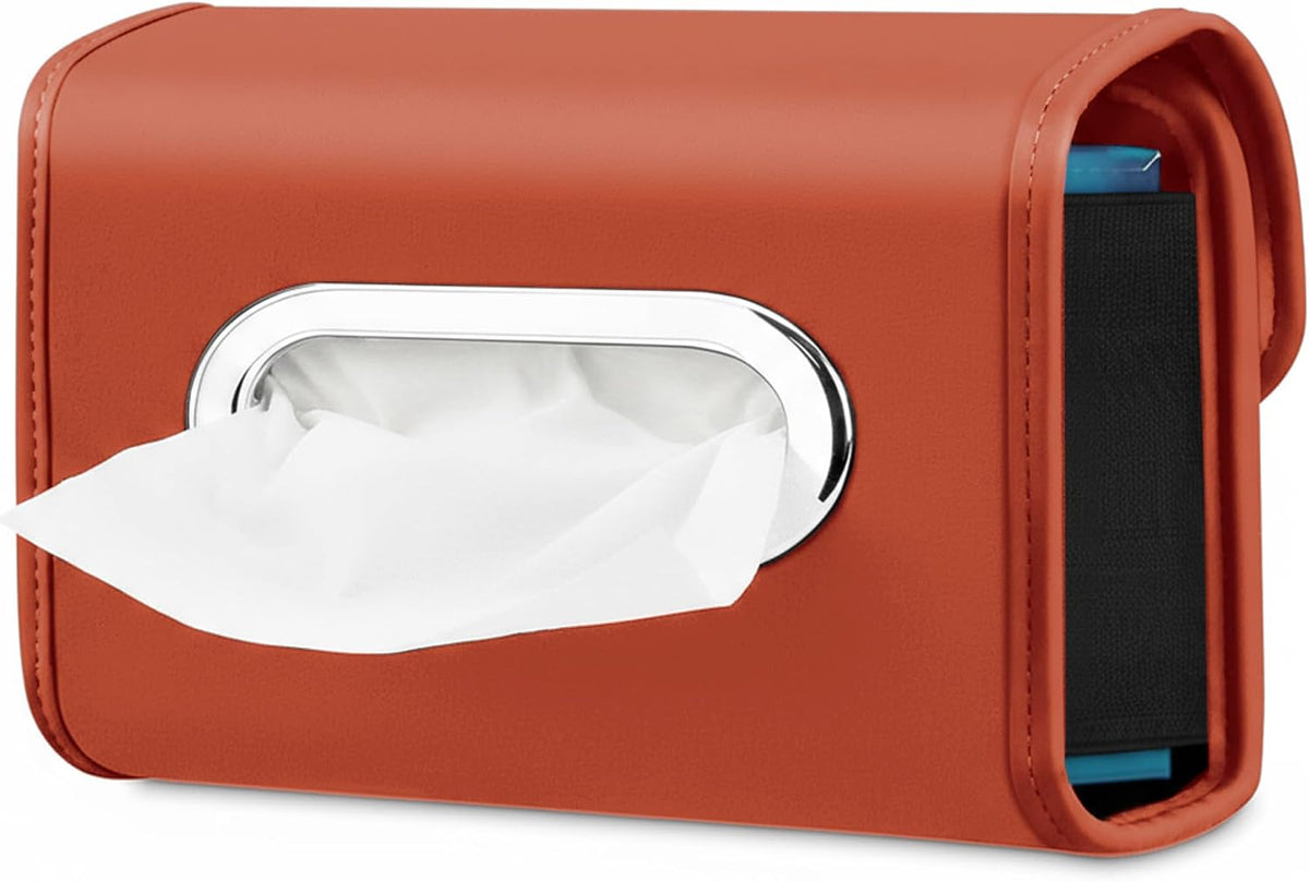 Lucrum Extra Large Car Tissue Holder - PU Leather Tissue Box Cover