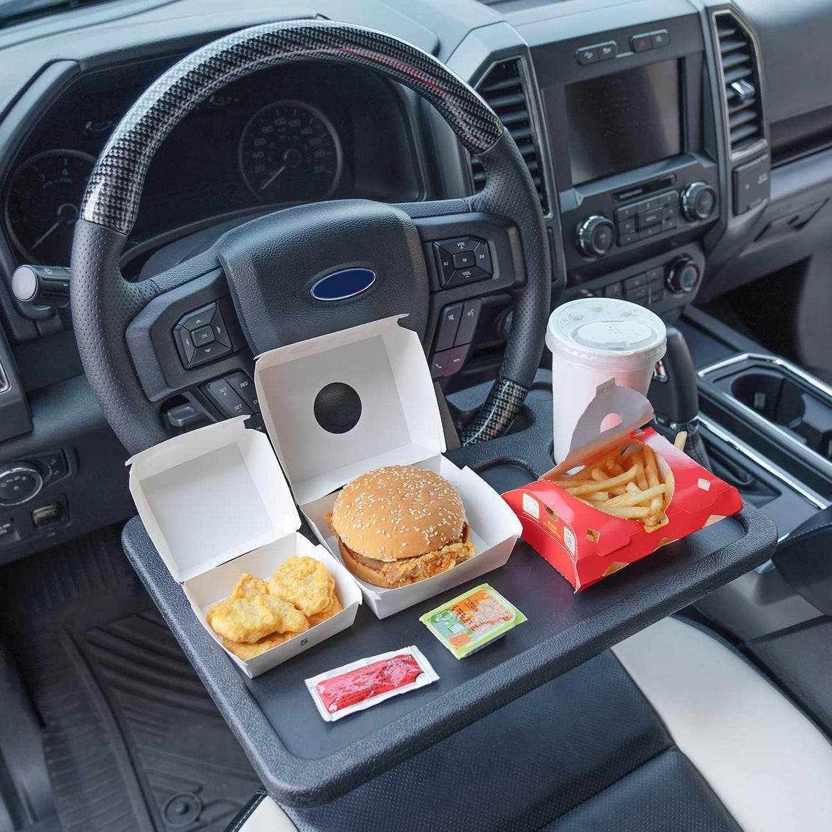 2 in 1 Automotive Car Steering Wheel Tray for Ford F150 F250 F350 2004-2025