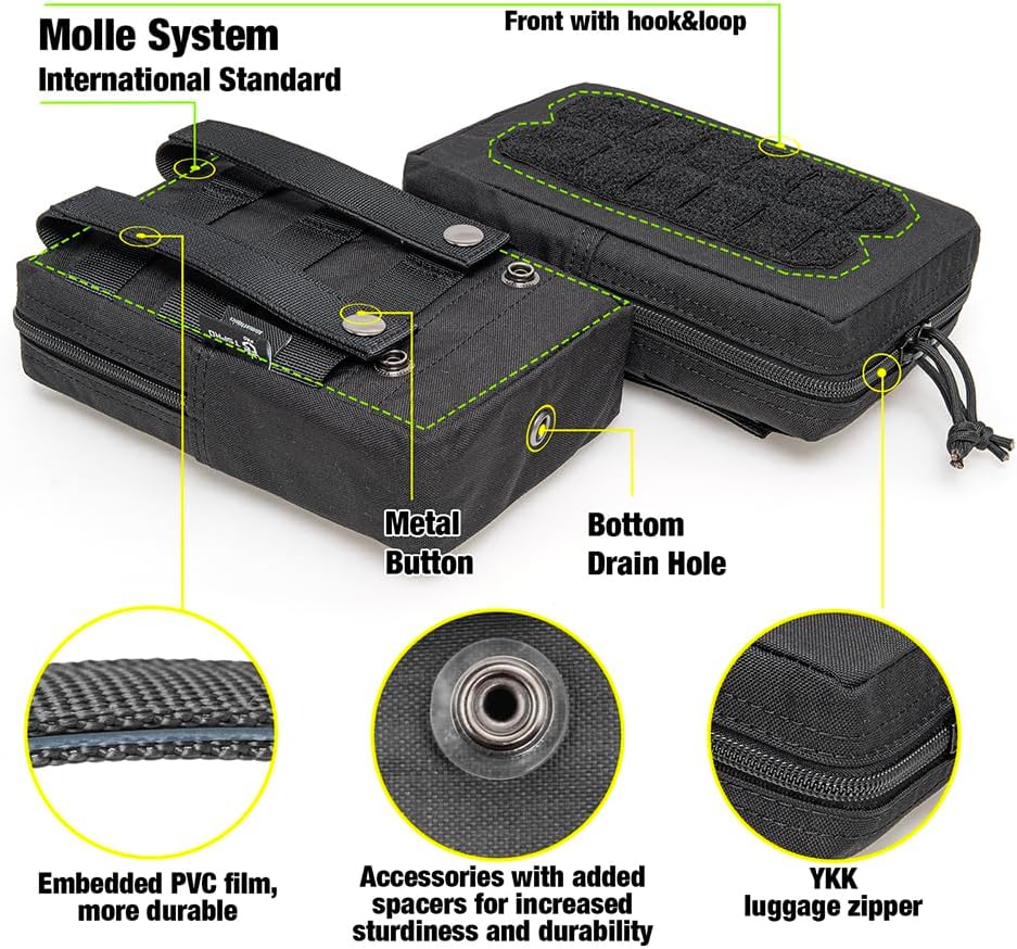 TSPRO Tactical Admin Pouch MOLLE, EDC Organizer for Outdoor Military Gear