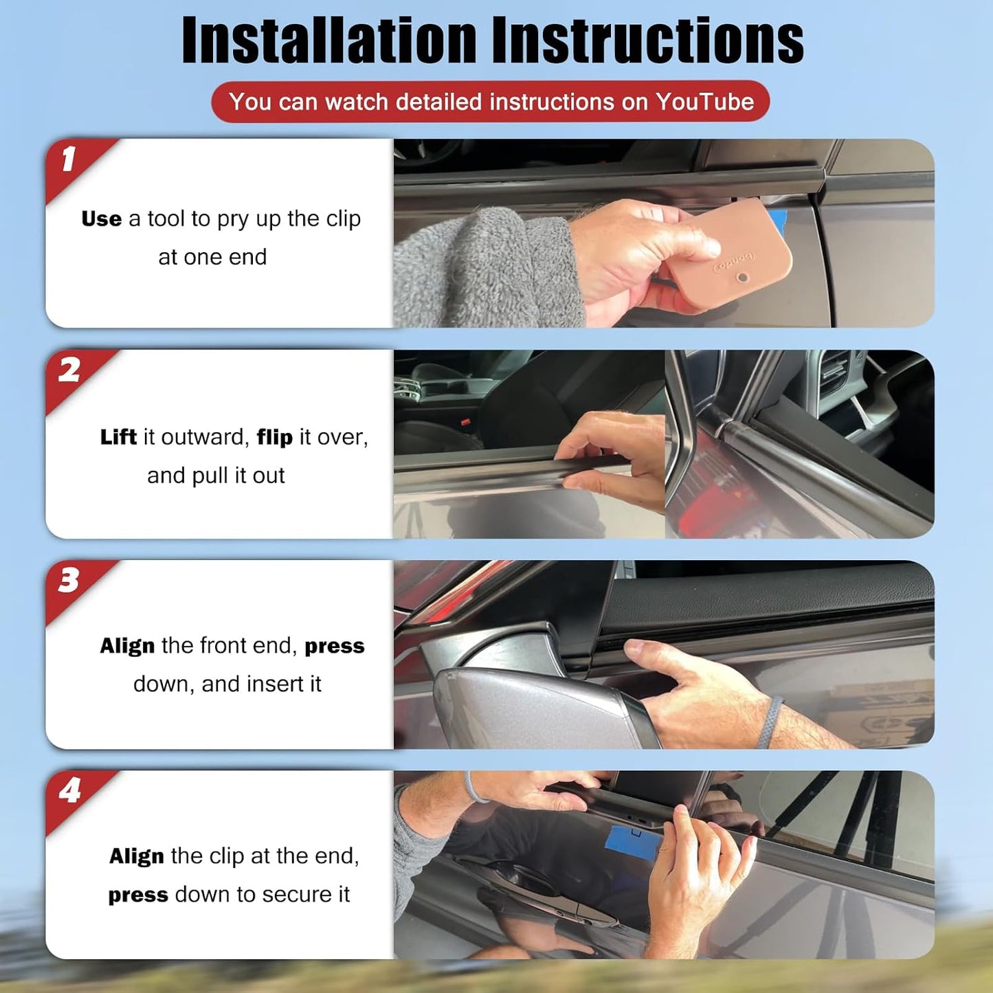 2Pcs Window Weather Stripping Molding Trim Seal Belt Compatible with 2016-2020 Honda Civic Coupe 2D Replace# 72410-TBG-A01 72450-TBG-A01