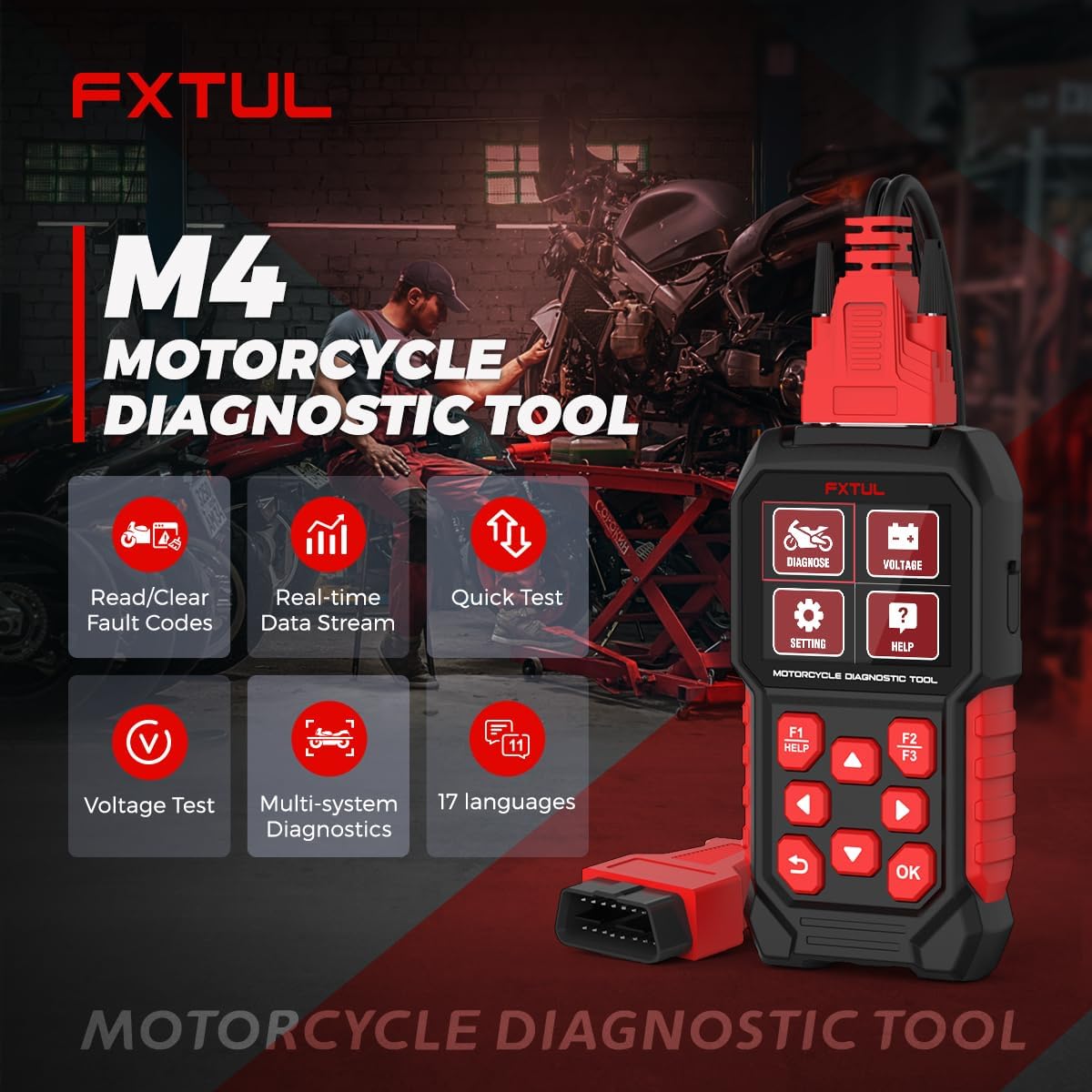 M4 for BMW Motorcycle Diagnostic Tool for BMW 10-Pin OBD2 Scanner