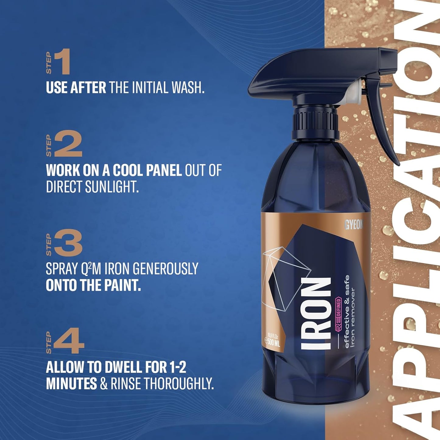 Gyeon Iron Redefined Iron Remover Fallout Cleaner for Car Paint Wheels Glass pH Neutral Color Changing Formula Removes Brake Dust Rust & Rail Dust Powerful Auto Detailing Surface Decontamination
