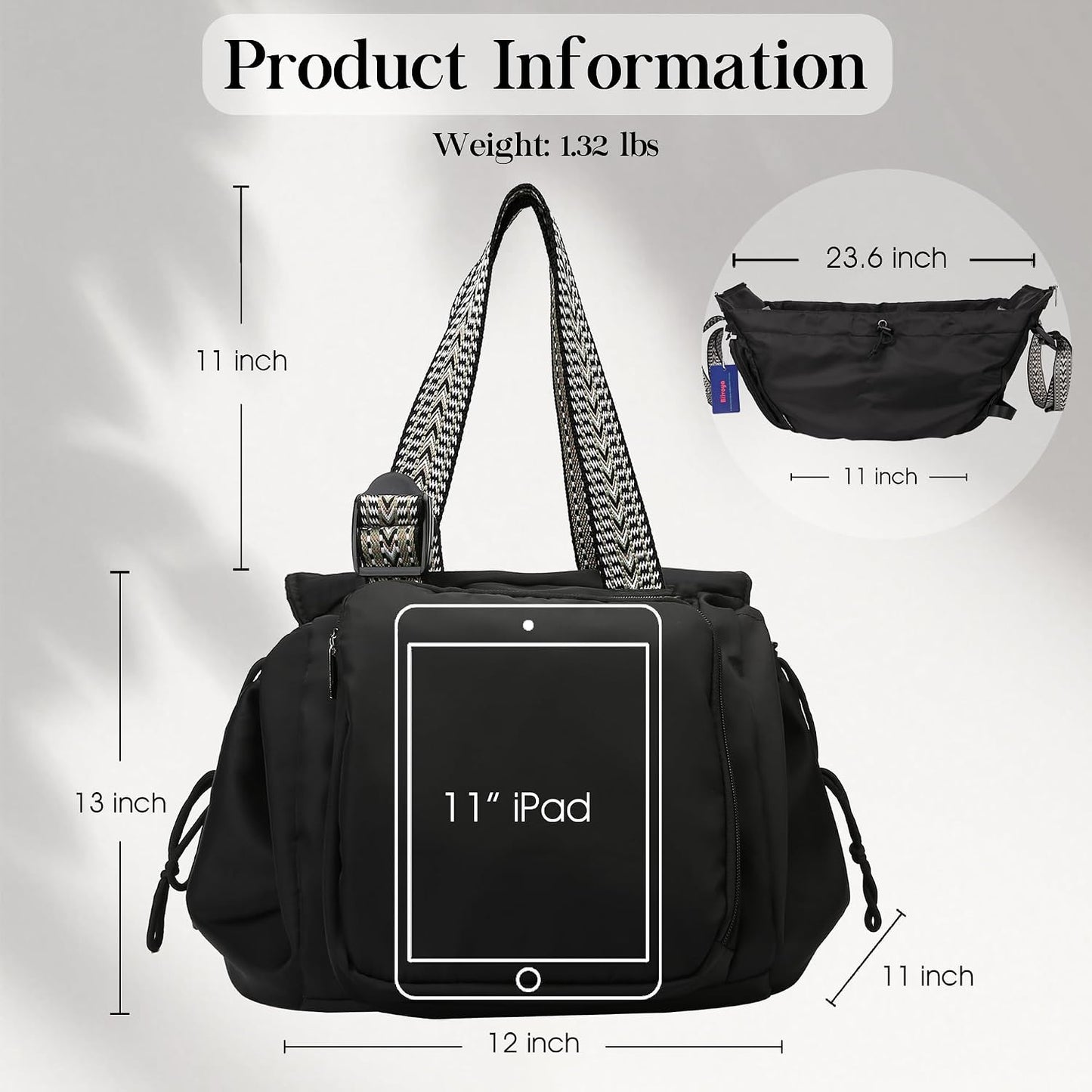 Everyday Bag Tote for Women, Spacious Diaper Bag with 16 Pockets, Durable Travel Bag, Sleek Work Shoulder Bag