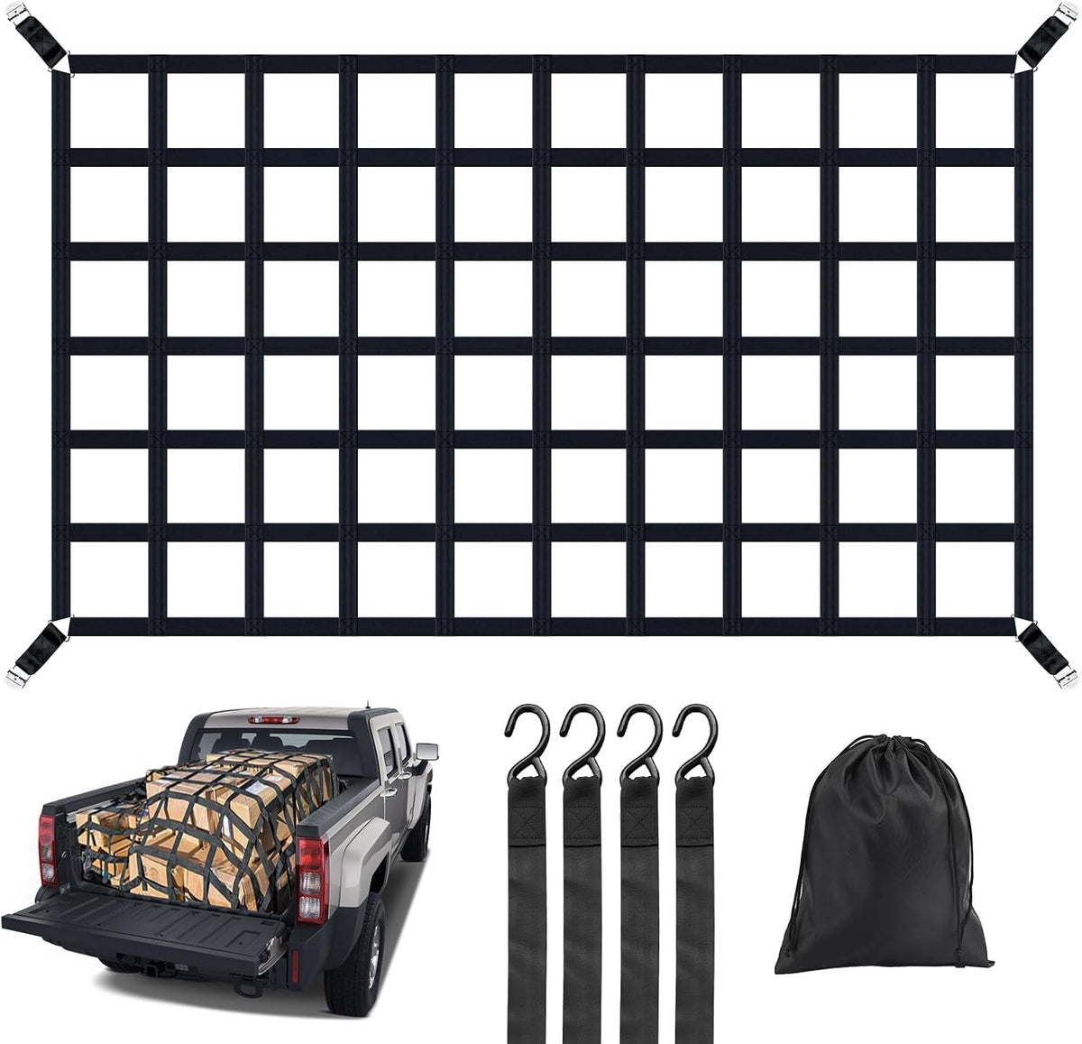 Cargo Net for Pickup Truck Bed, Heavy Duty 1100LBS Capacity