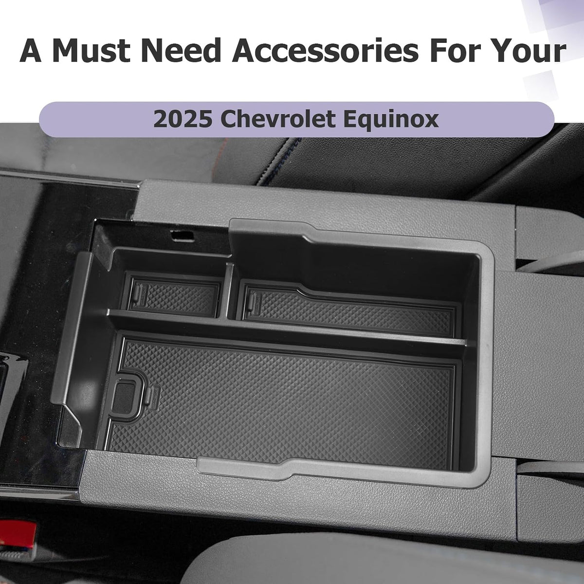 LUWU 2026 2027 Equinox Center Console Organizer Compatible with 2025 2026 2027 Equinox Accessories Center Console Organizer Armrest Console Organizer Armrest Organizer Insert Tray