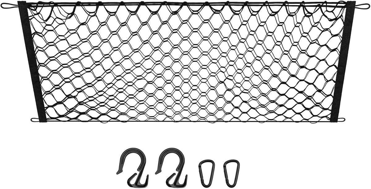 Canvcle Trunk Cargo Net for 2011-2021 Jeep Grand Cherokee Accessories Envelope Style Mesh Trunk Net Organizer and Storage Stretchable Adjustable Elastic Nylon Rear Cargo Netting with Hooks