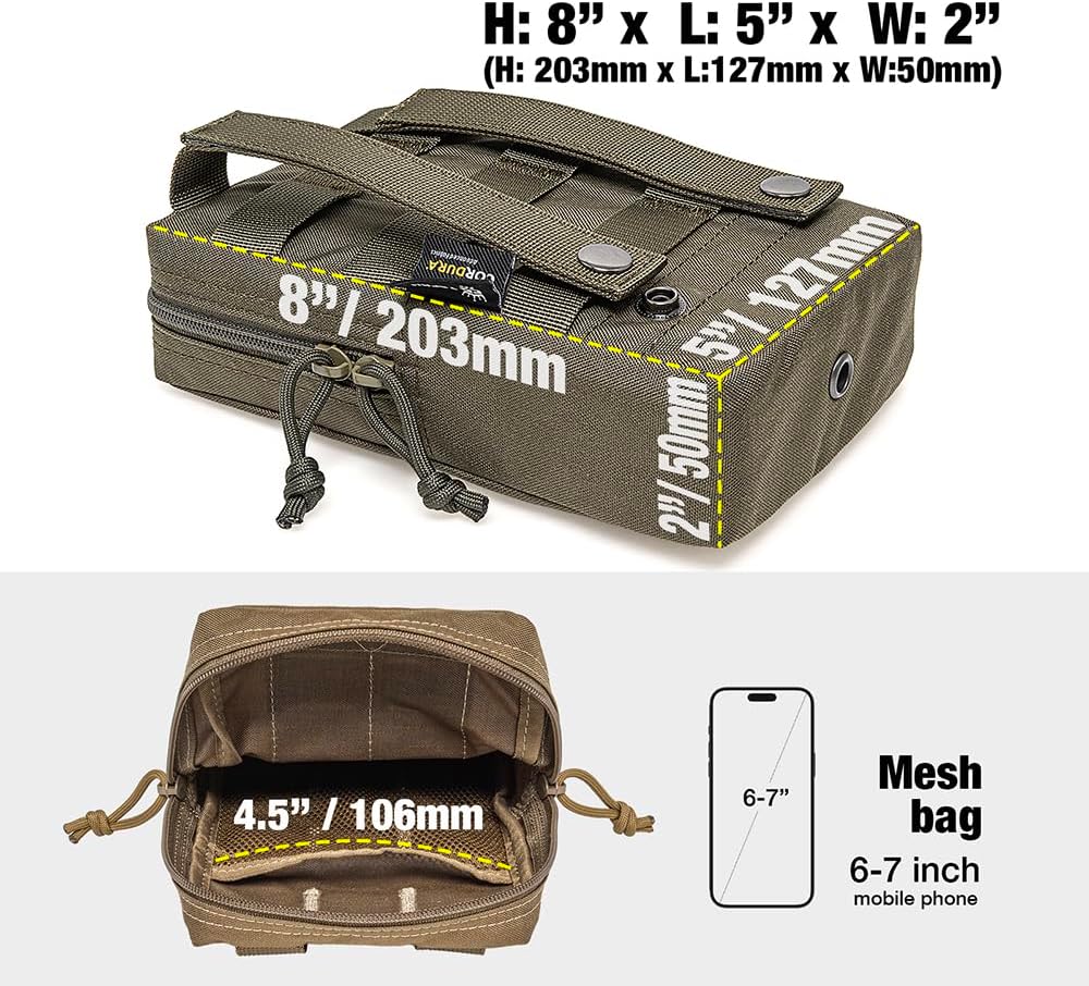 TSPRO Tactical Admin Pouch MOLLE, EDC Organizer for Outdoor Military Gear