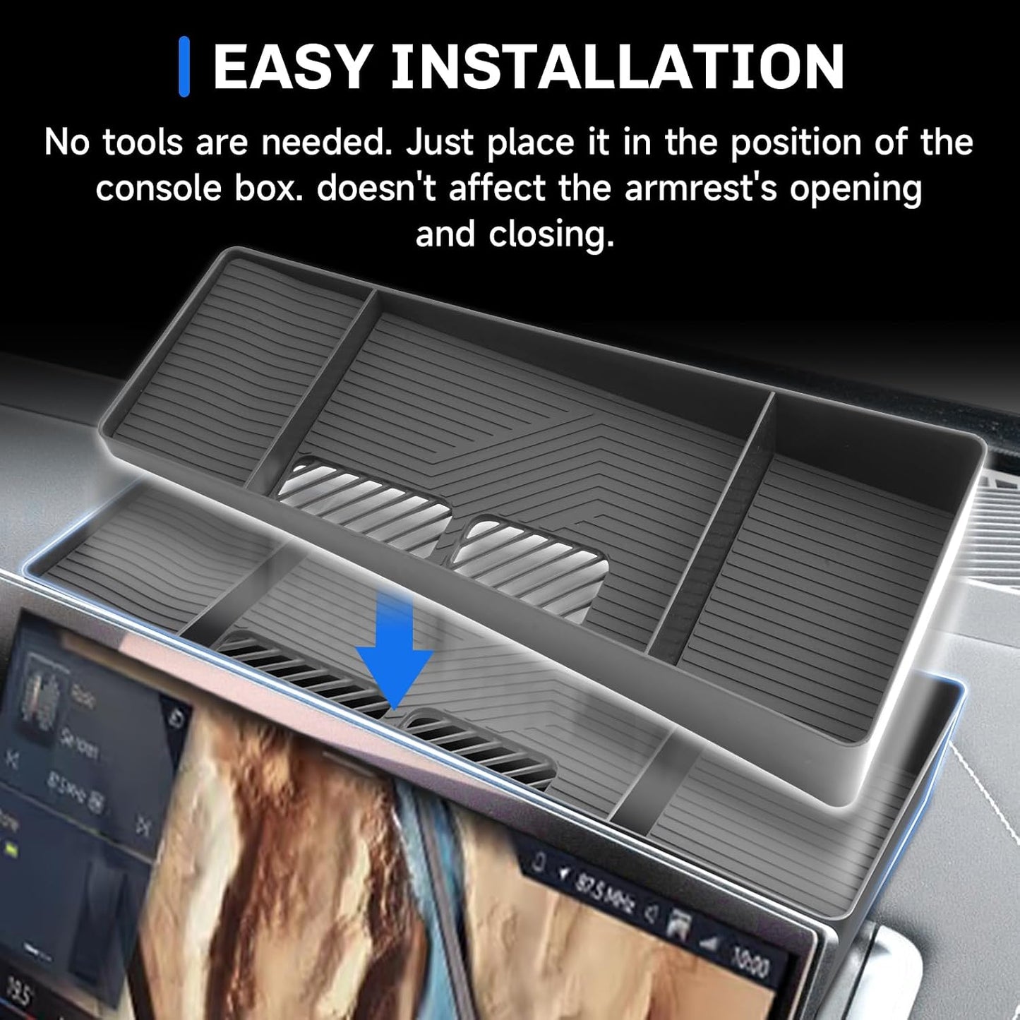 SXCY for 2025 2026 BMW X3 Dashboard Organizer Tray [14.9 Navi+12.3 Dash Whole Screen Only] for 2025 2026 BMW X3 Accessories Screen Back Console Tray 2025 2026 X3 Behind Dash Console Organizer