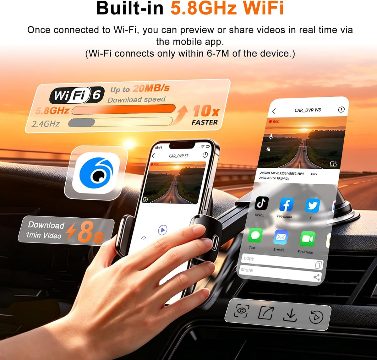 4 Channel Dash Cam, 360 Dash Camera for Cars, 2K Front + 1080P Rear/Left/Right Camera, Built-in WiFi, APP Control，G-Sensor, Super Night Vision, 24/7 Recording Parking Mode Monitor, Free 32G SD Card