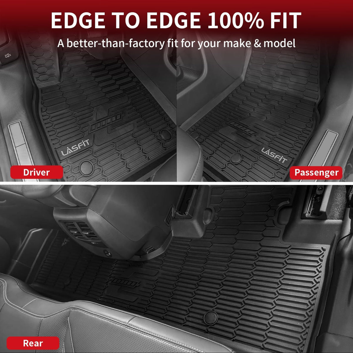 LASFIT Floor Mats for Ford Mustang Mach-E 2026 2025 2024 2023 2022 2021