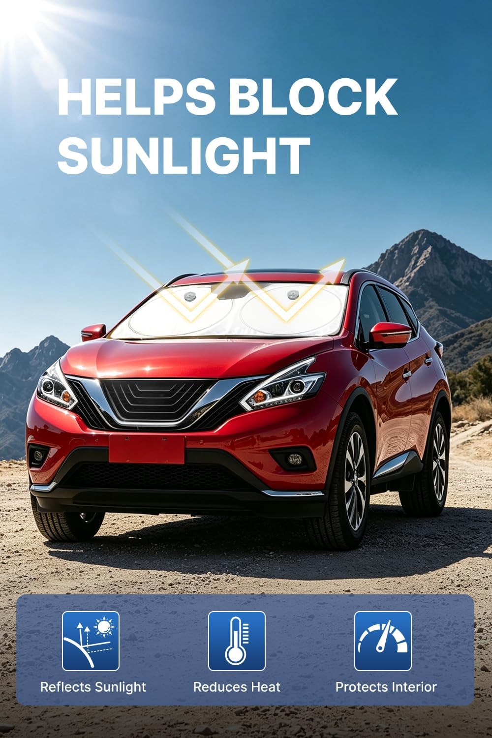 2026 Windshield Sun Shade: Suction Cups Prevent Collapse & Sagging