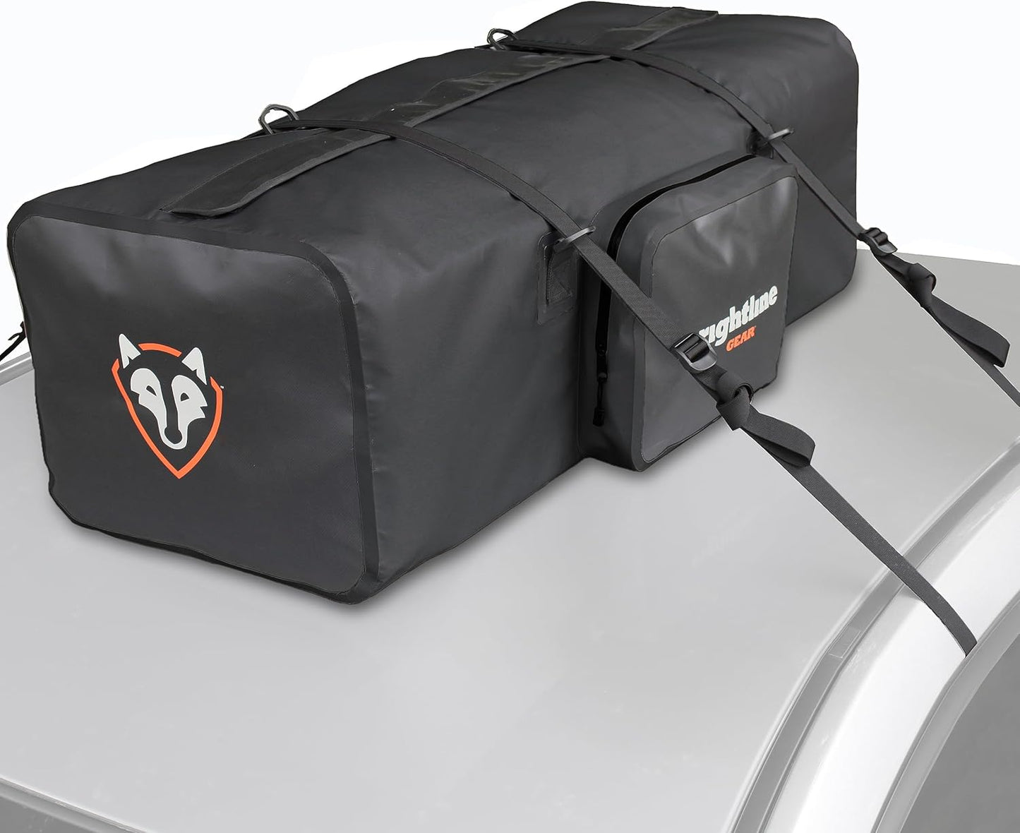 Rightline Gear Car Top Waterproof Duffle Bag For Travel, Attaches With or Without Roof Rack, 120 Liters, Black