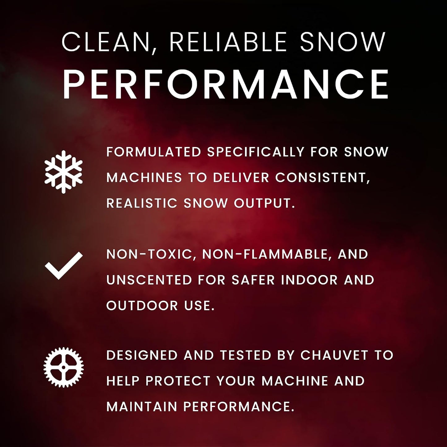 CHAUVET DJ– Snow Fluid For Snow Machines | Designed & Tested For CHAUVET DJ Equipment | Optimized Output Performance | Safe Use With Snow Bubble & Fog Systems | Trusted Formula