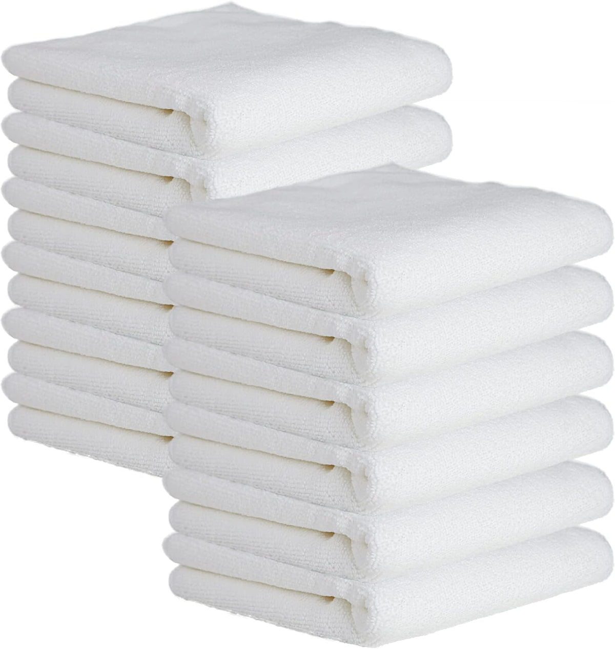 CARTMAN 16x24 Inch 12 Pack 350GSM Microfiber Cleaning Cloths, White