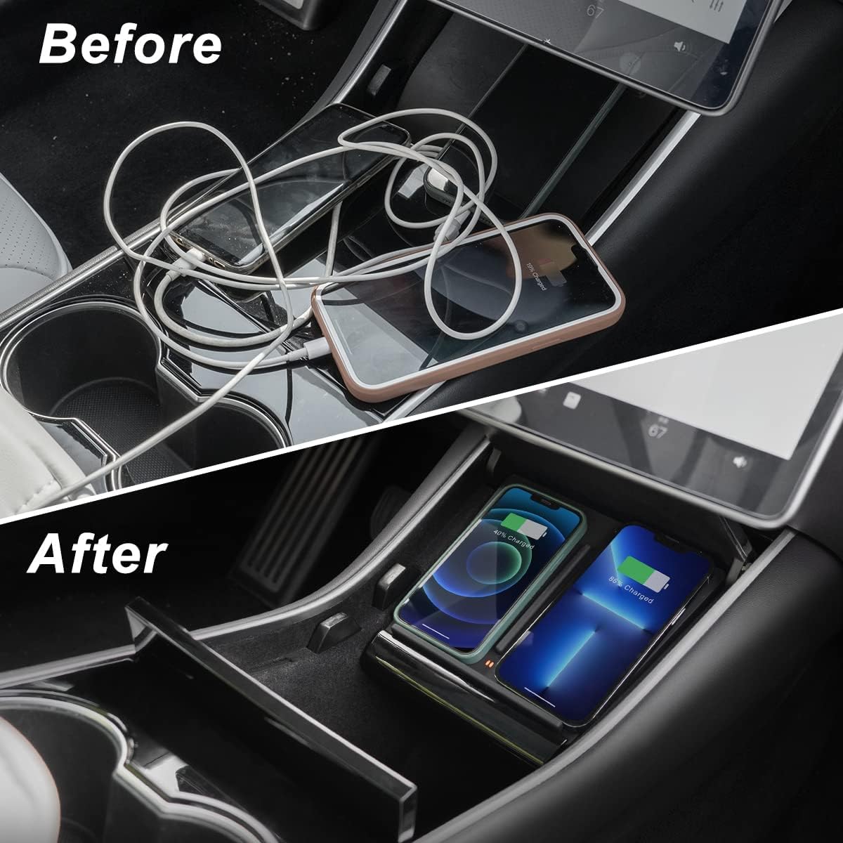 TAPTES Wireless Charger for Tesla Model 3 2017-2020, M3 Accessories