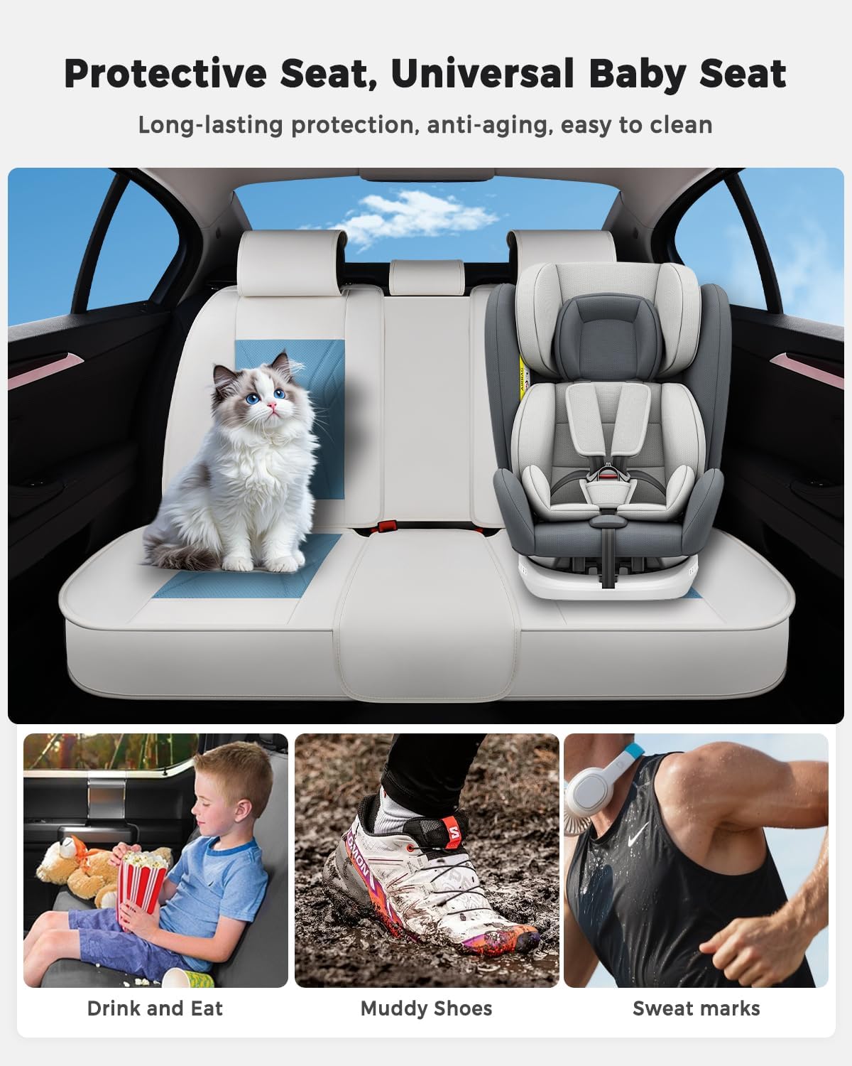 Huidasource Car Seat Covers Full Set, Universal Fit for Cars SUVs Trucks