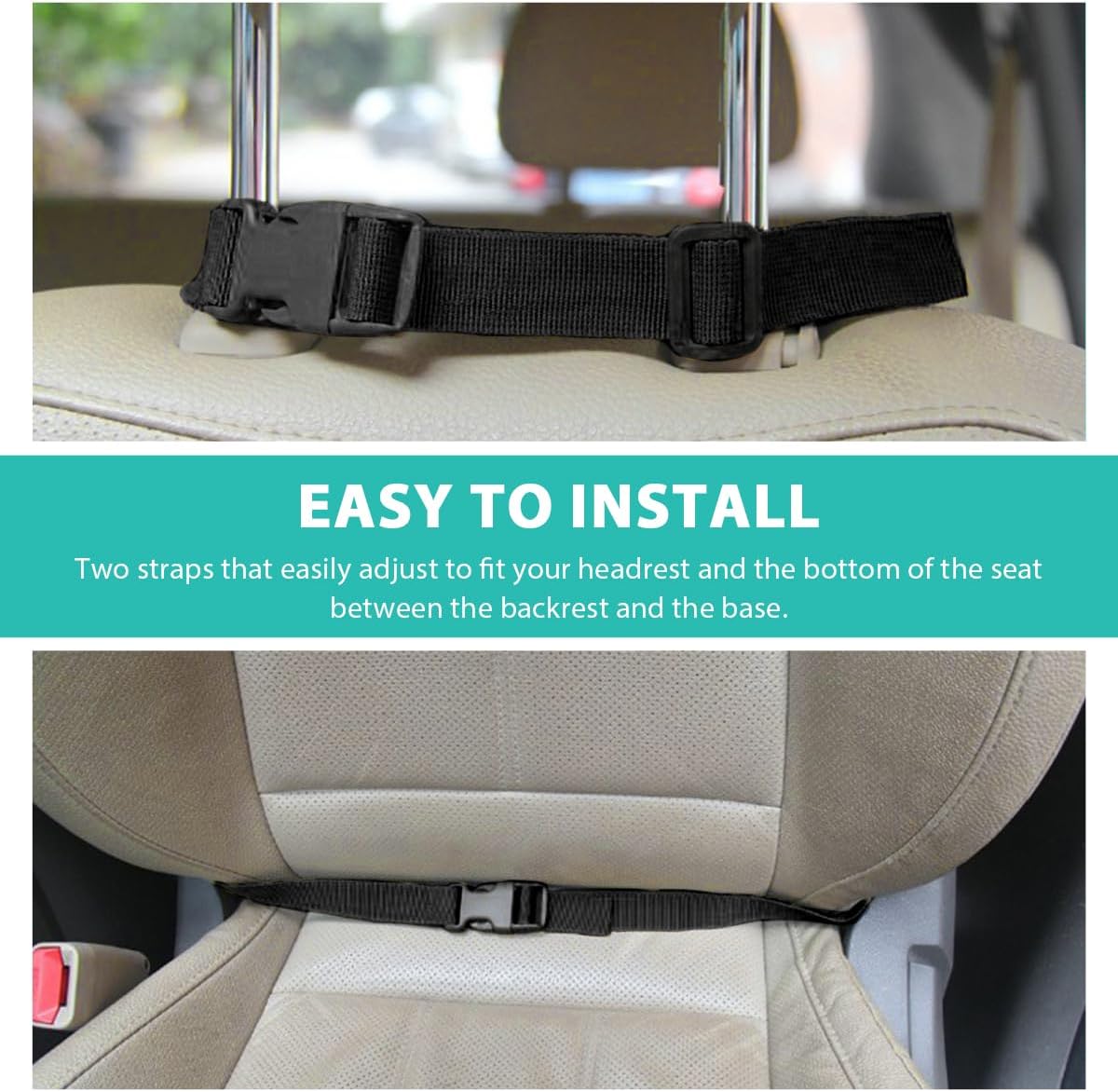 2 PCS Car Seat Back Organizer, Tactical MOLLE Sag Proof Vehicle Panel Backseat Cover Protector, Universal Molle Nylon Storage Bag Seat Back Hanger Pad for Car Truck SUV Pickup (Black)
