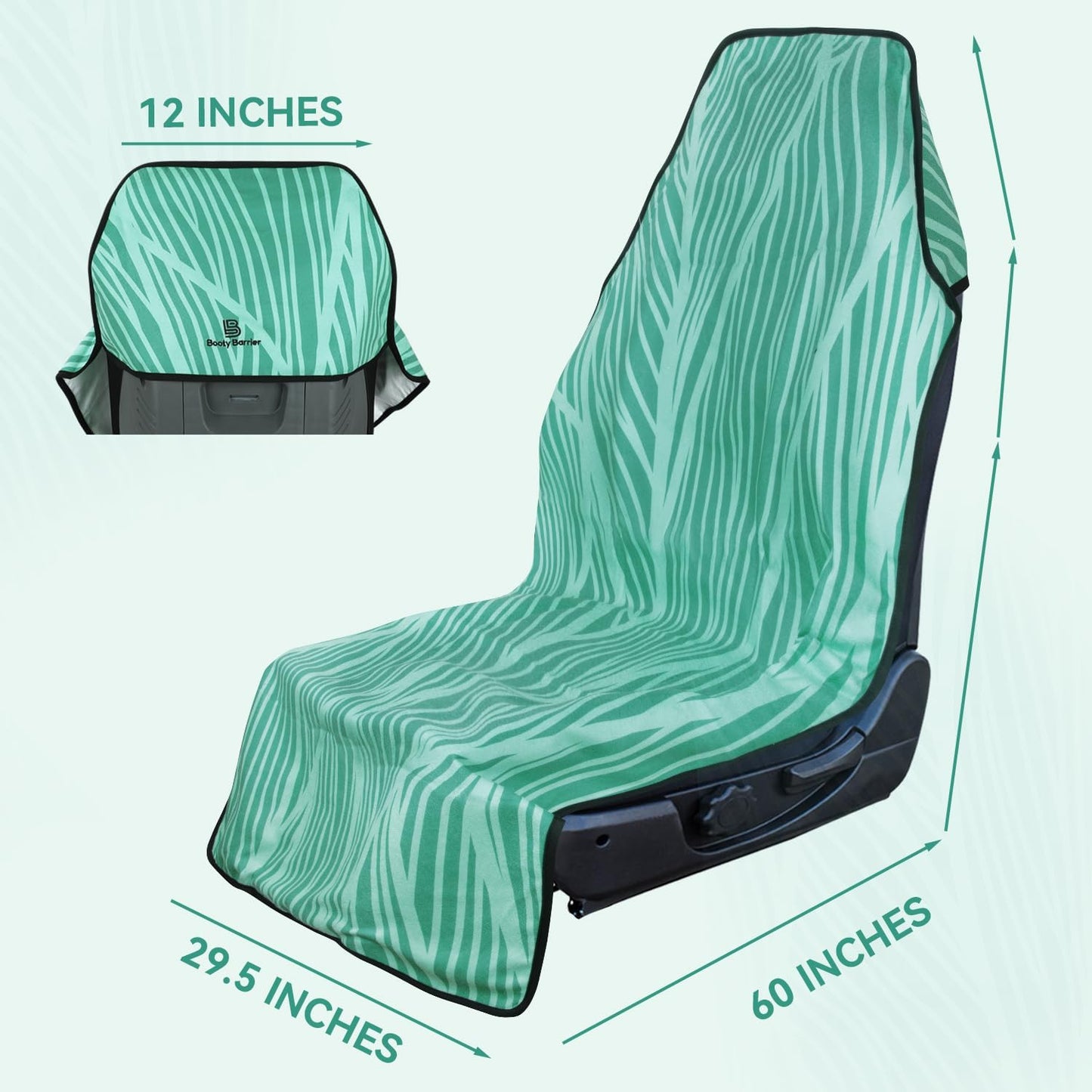 Booty Barrier 3.0 - Highly Water-Resistant Washable Car Seat Cover for Post-Workout and Kids - Soft, Absorbent, Eco-Friendly Fabric Made from Recycled Water Bottles